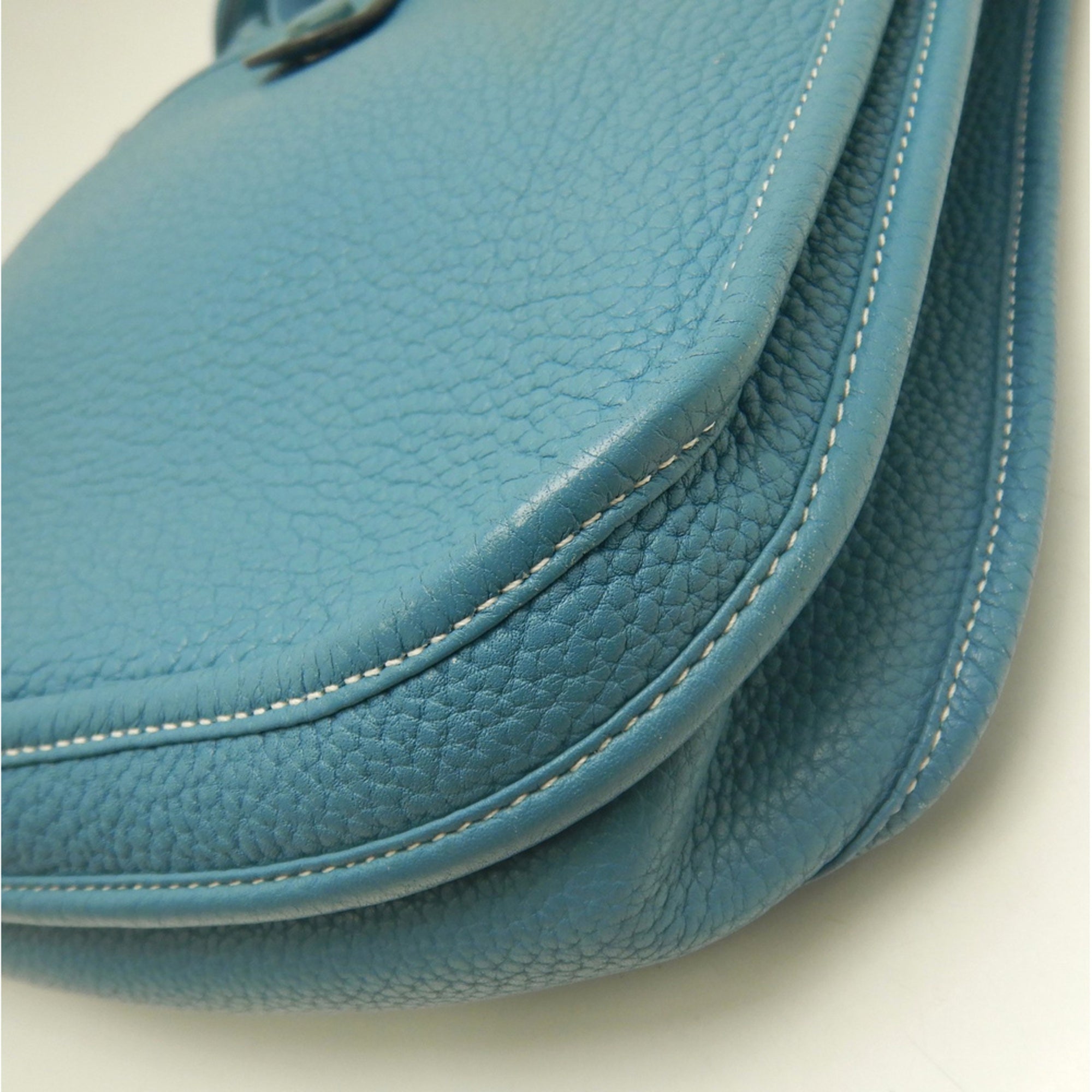 Hermes Evelyne Blue Jean Taurillon Clemence Leather Shoulder Bag (Pre-Owned)