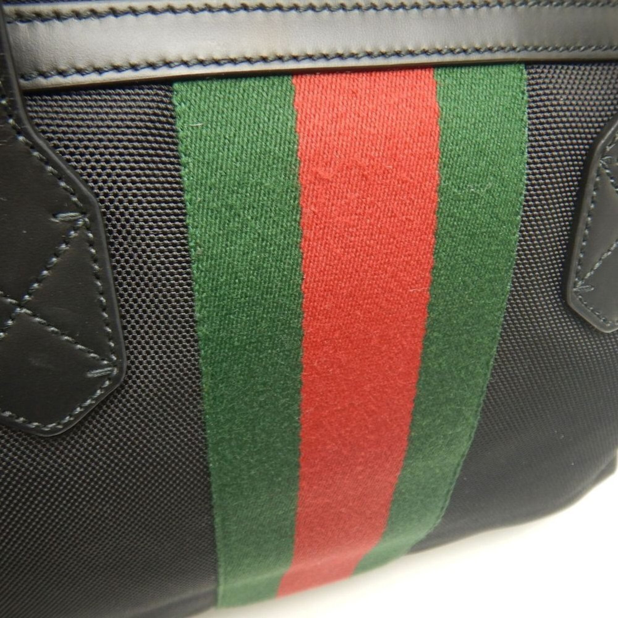Gucci Black Canvas Leather Tote Bag (Pre-Owned)