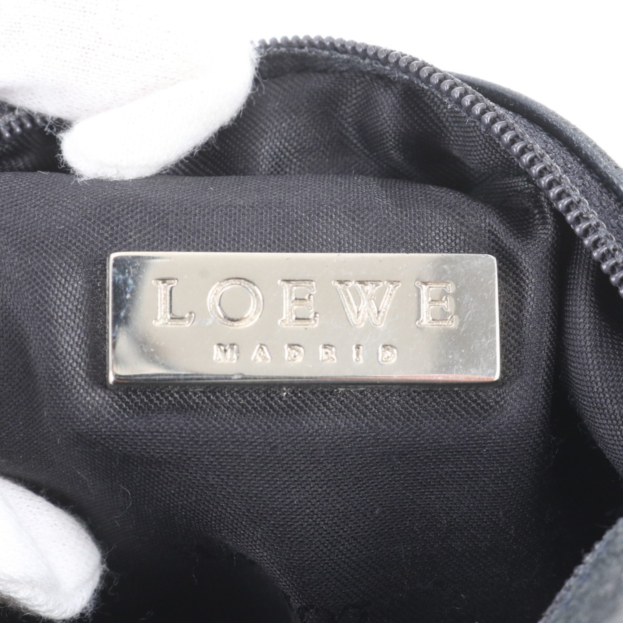 Loewe Black White Leather Crossbody Bag Pochette Shoulder Bag Tote Bag (Pre-Owned)