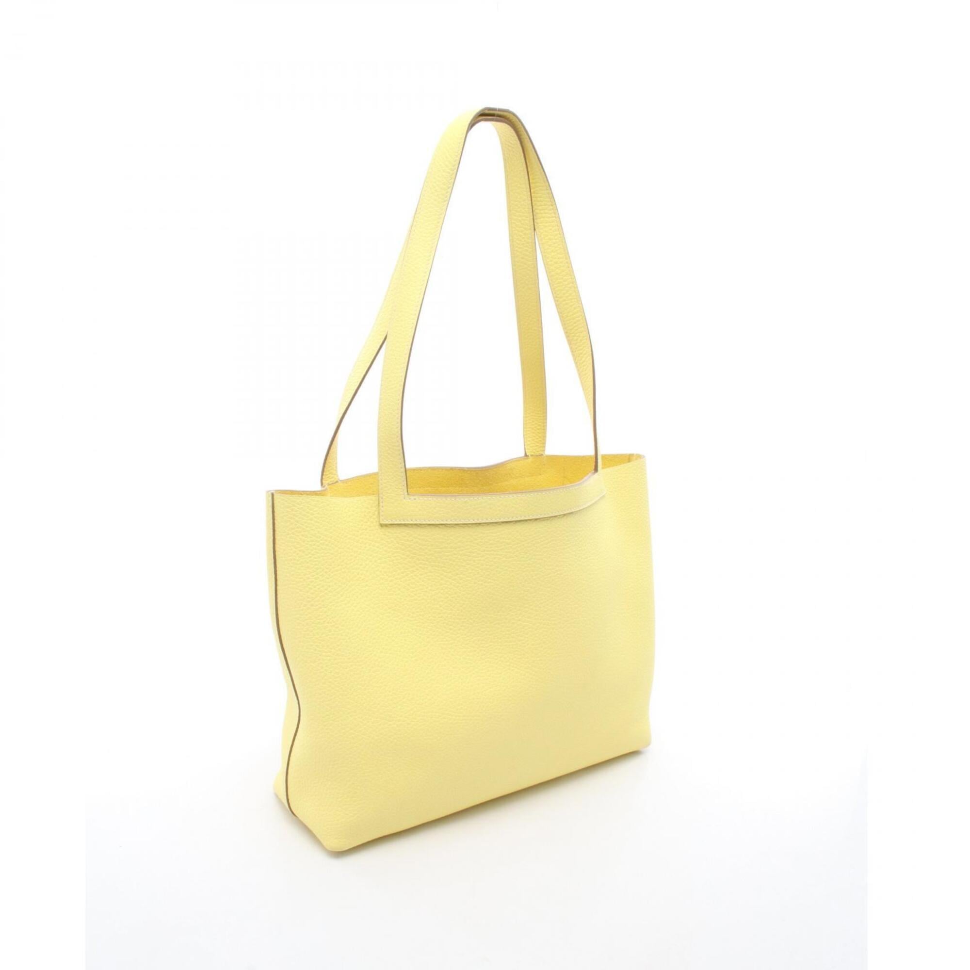 Hermes Lime Yellow Taurillon Clemence Leather Handbag Tote Bag (Pre-Owned)