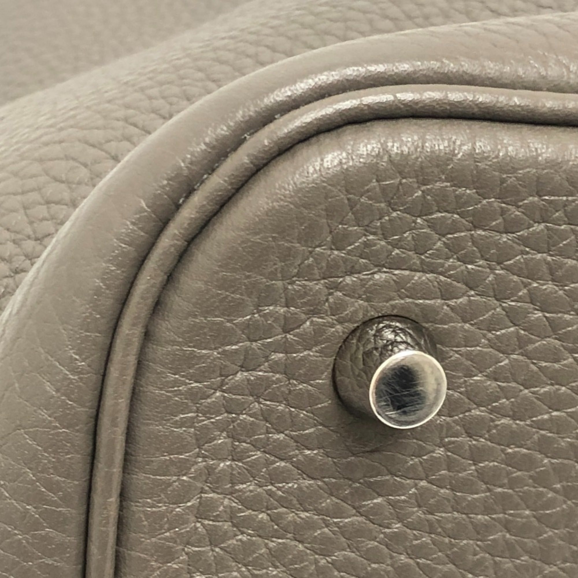 Hermes Picotin Gray Taurillon Clemence Leather Handbag (Pre-Owned)