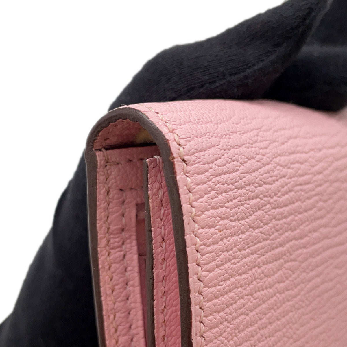 Hermes Rose Sakura Chevre Myzore Leather Long Wallet (Bi-Fold) (Pre-Owned)