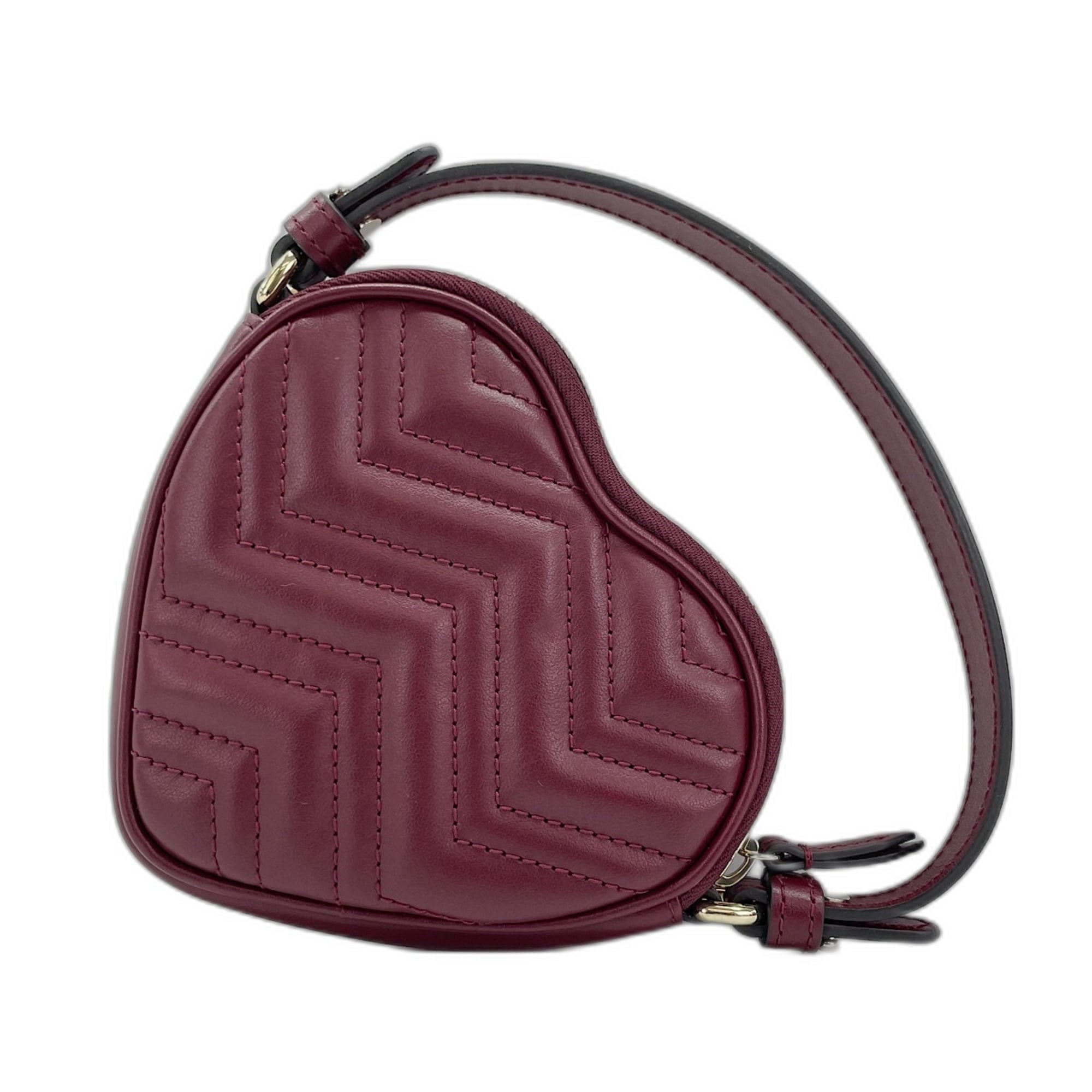 Gucci Gg Marmont Wine Leather Handbag (Pre-Owned)