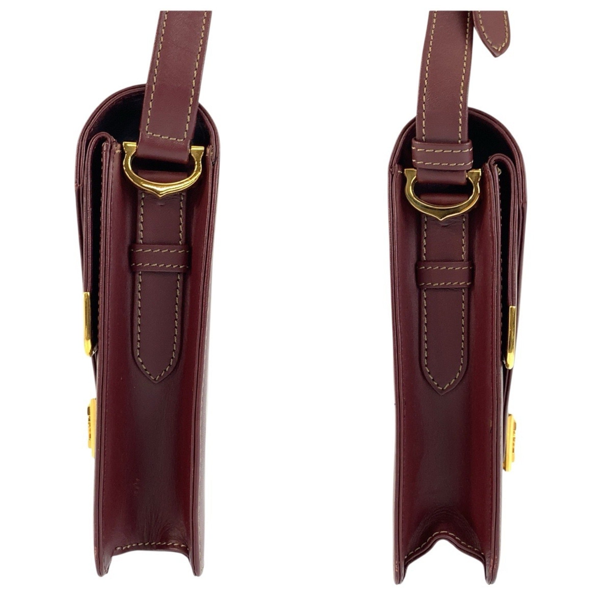 Cartier Bordeaux Leather Pochette Shoulder Bag (Pre-Owned)