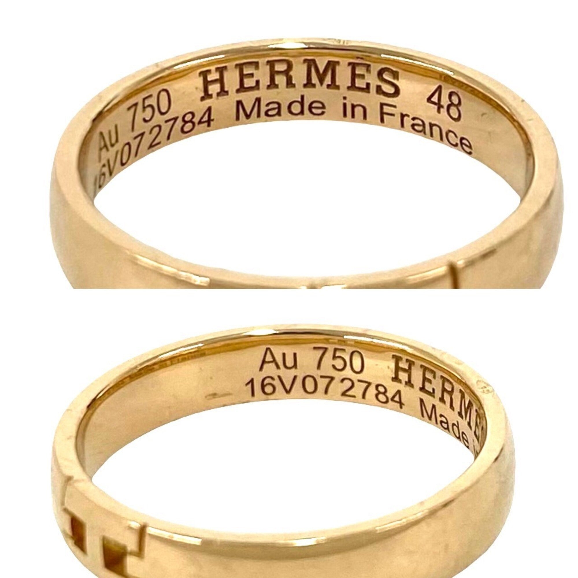 Hermes Gold Pink Gold (18K) Band Ring (Pre-Owned)