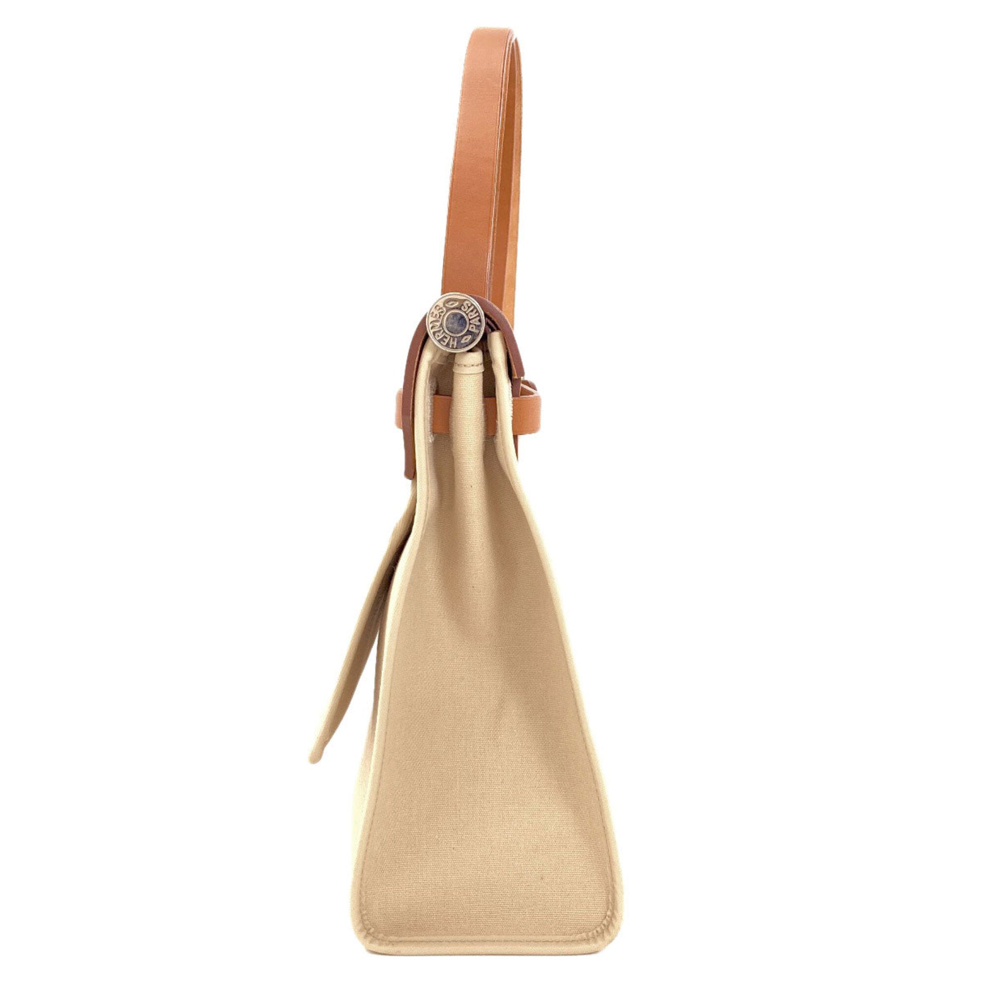 Hermes Beige Toile Officier Handbag Pouch (Pre-Owned)