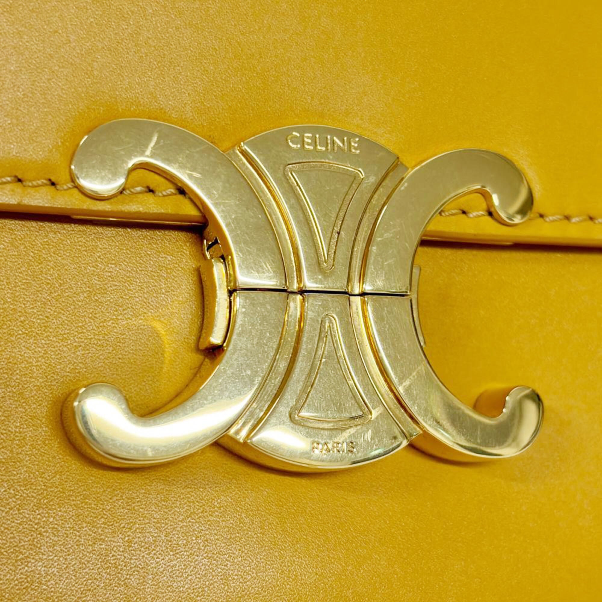 Celine Yellow Leather Shoulder Bag (Pre-Owned)