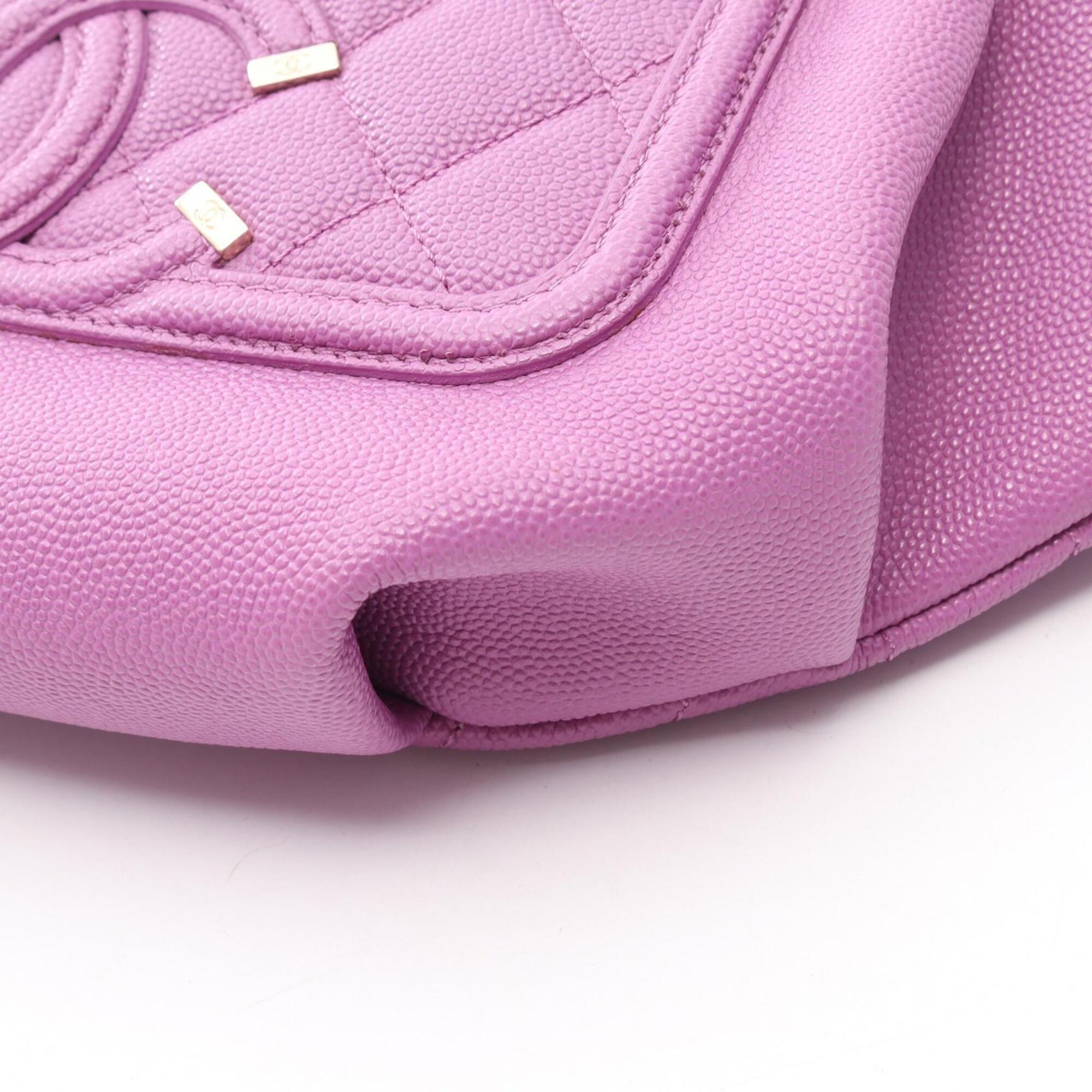 Chanel Purple Grained Calfskin Fanny Pack Handbag (Pre-Owned)