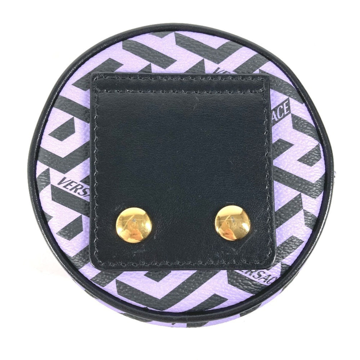 Versace Black Purple Leather Pouch (Pre-Owned)