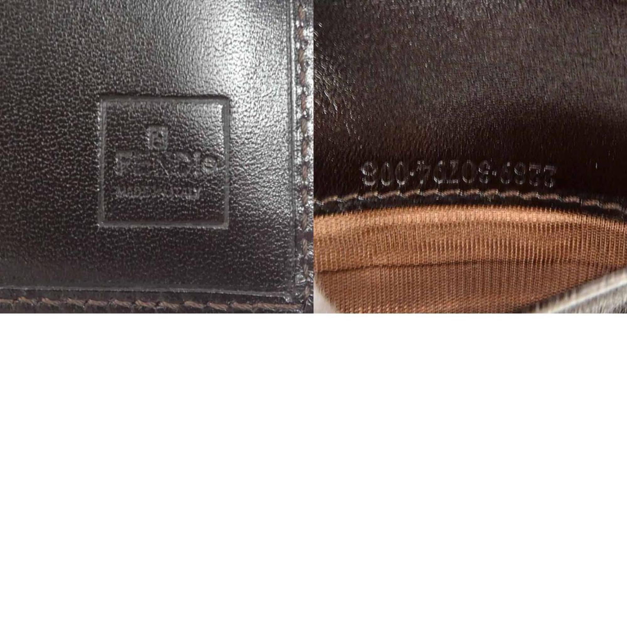 Fendi Zucca Brown Canvas Leather Wallet (Tri-Fold) (Pre-Owned)