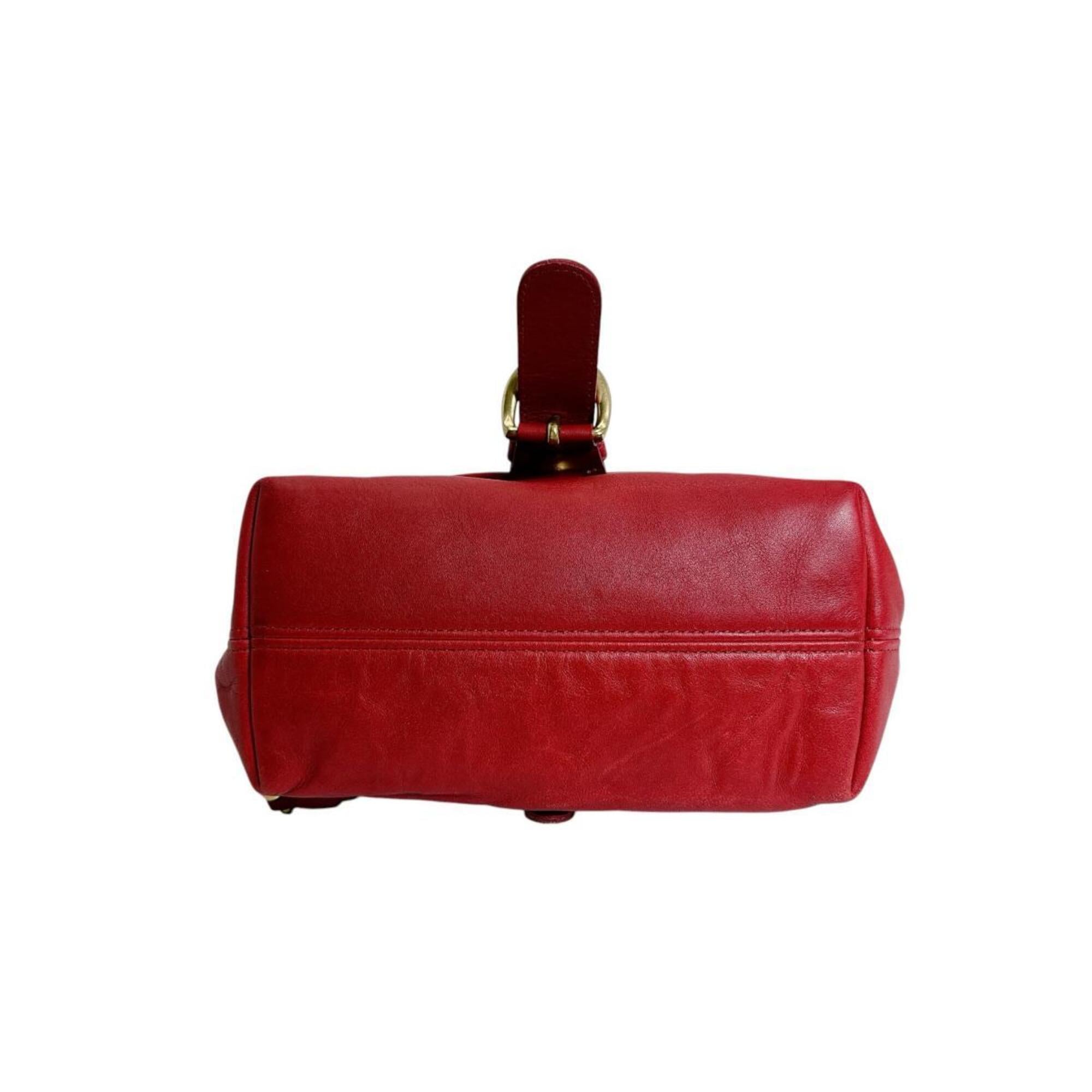 Coach Red Color Leather Backpack (Pre-Owned)