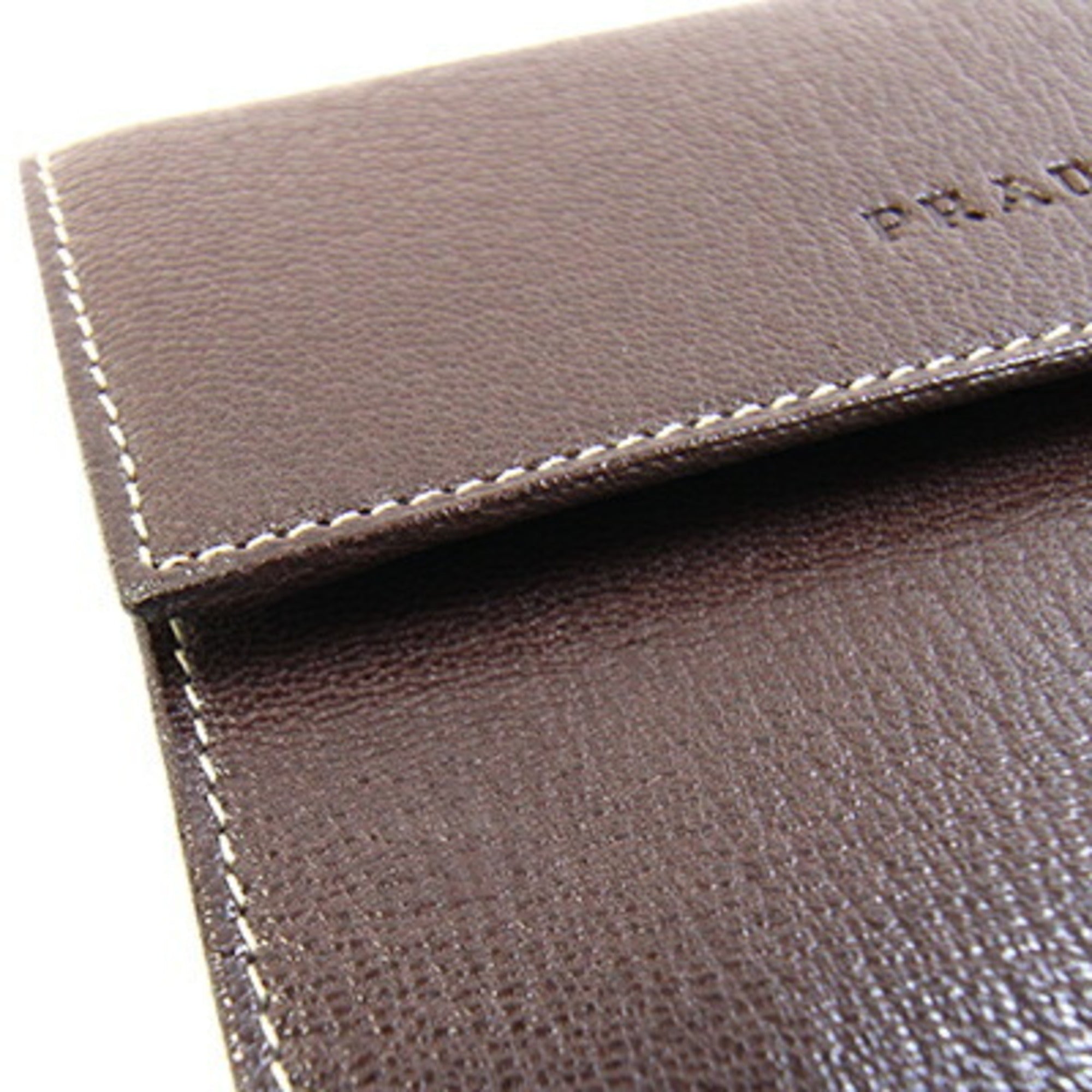 Prada Cacao Dark Brown Leather Wallet (Tri-Fold) (Pre-Owned)