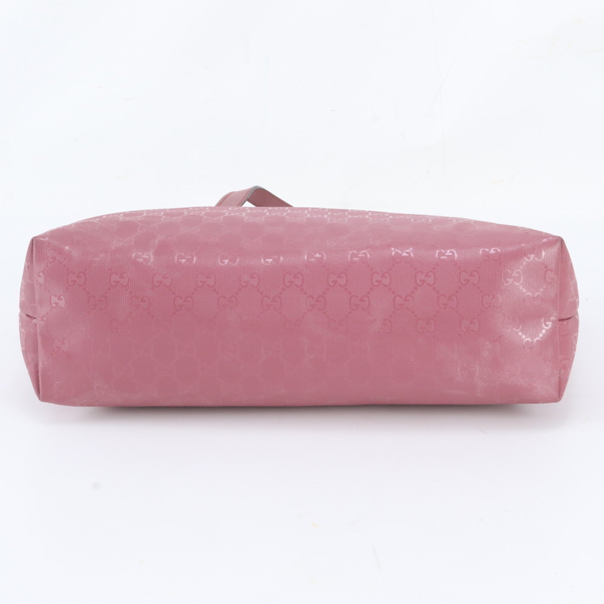 Gucci Pink Leather Coated Canvas Handbag Shoulder Bag Tote Bag (Pre-Owned)