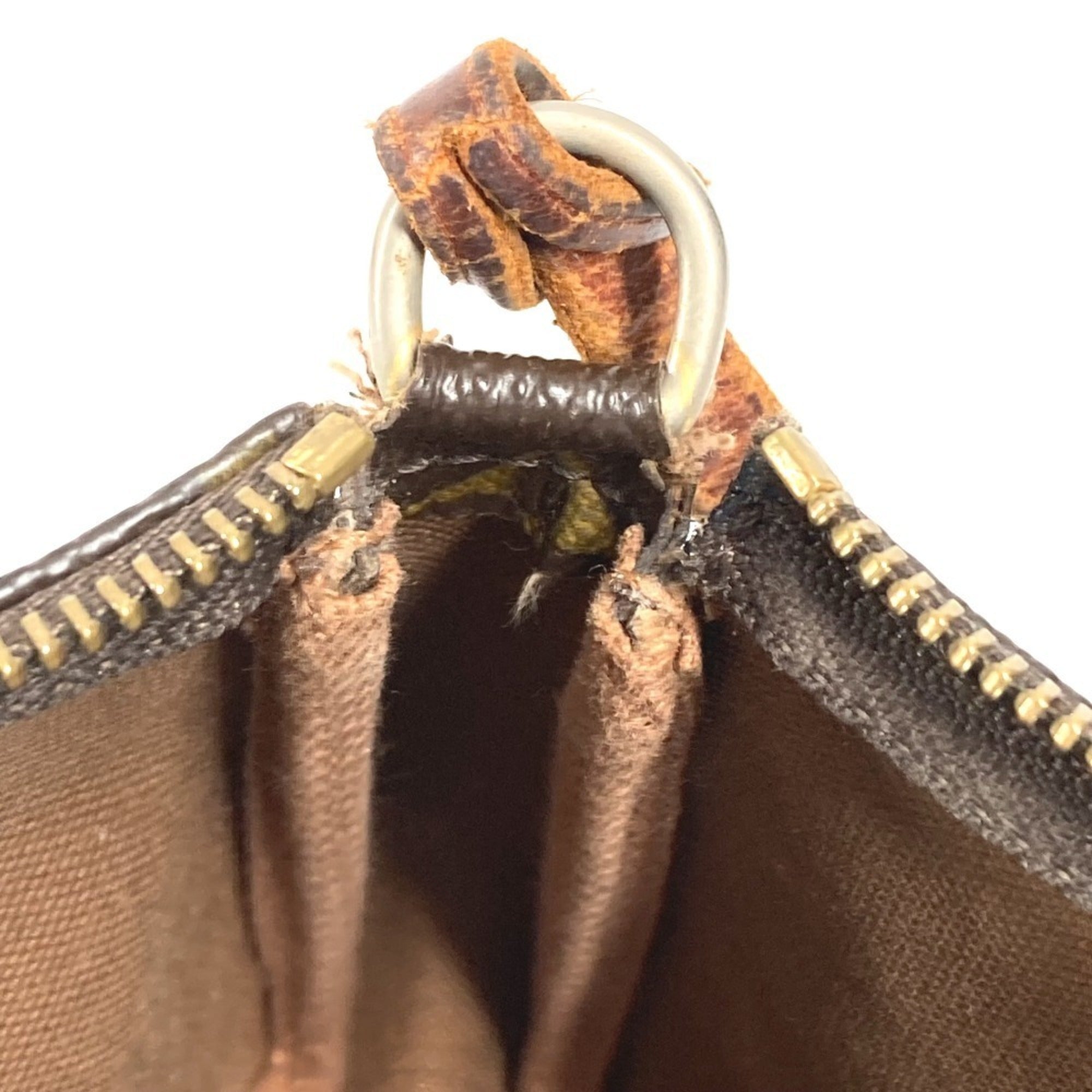 Louis Vuitton Brown Khaki Monogram Graffiti Canvas Handbag Pochette Pouch Shoulder Bag (Pre-Owned)