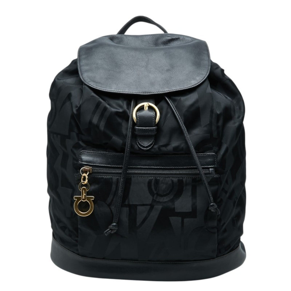 Salvatore Ferragamo Black Nylon Leather Backpack (Pre-Owned)
