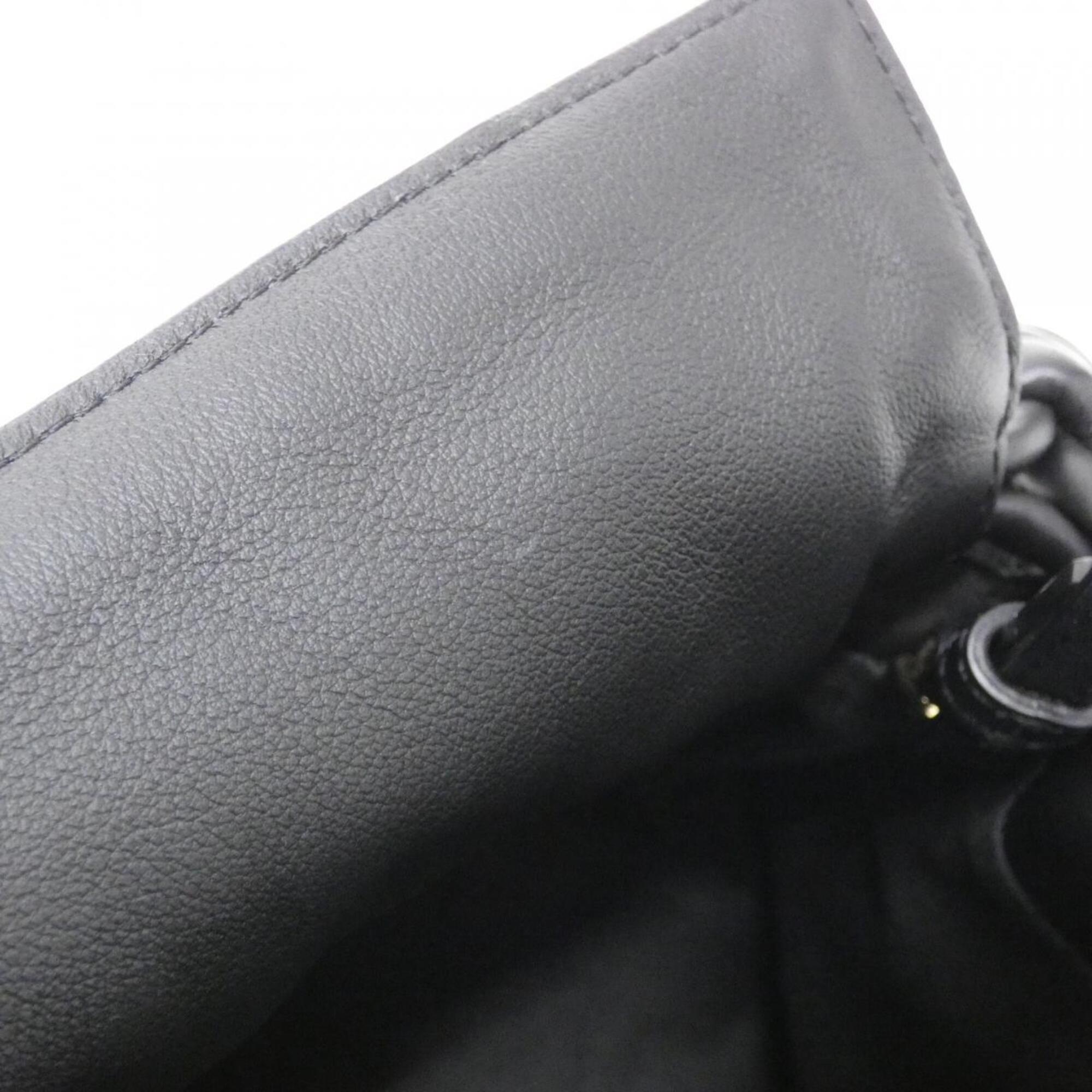 Loewe Black Navy Canvas Leather Handbag (Pre-Owned)