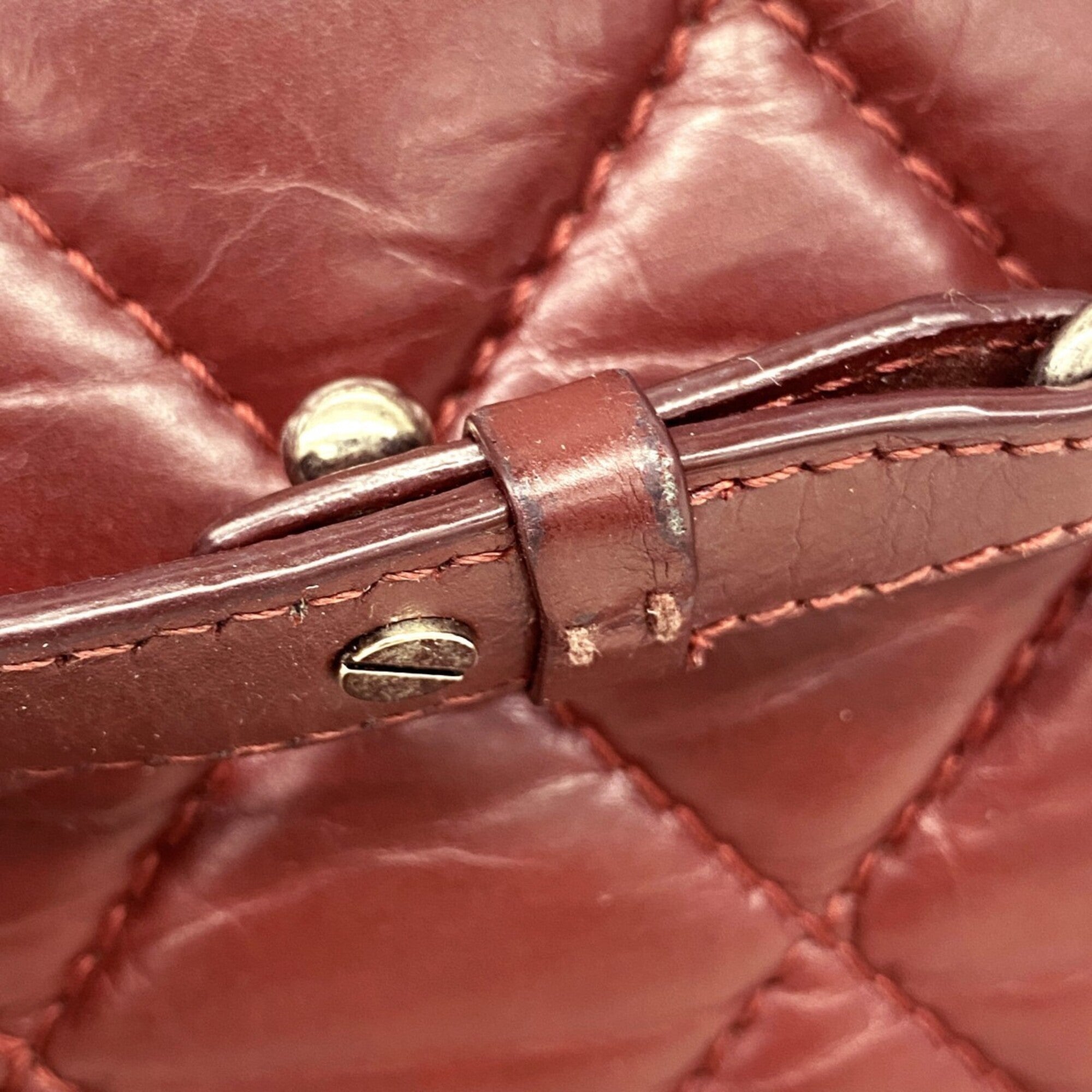 Chanel Bordeaux Leather Tote Bag (Pre-Owned)