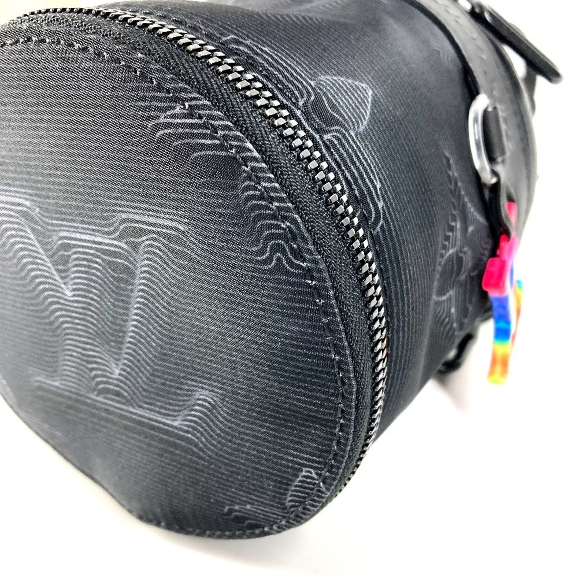 Louis Vuitton Black Leather Nylon Handbag Shoulder Bag (Pre-Owned)