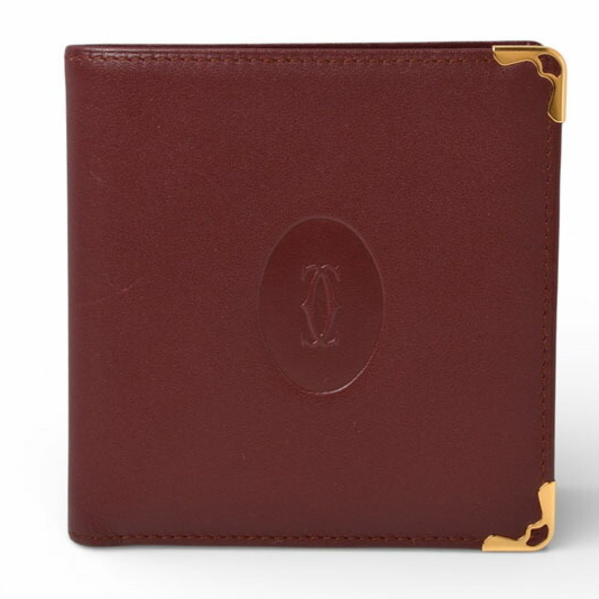 Cartier Must Bordeaux Leather Wallet (Bi-Fold) (Pre-Owned)