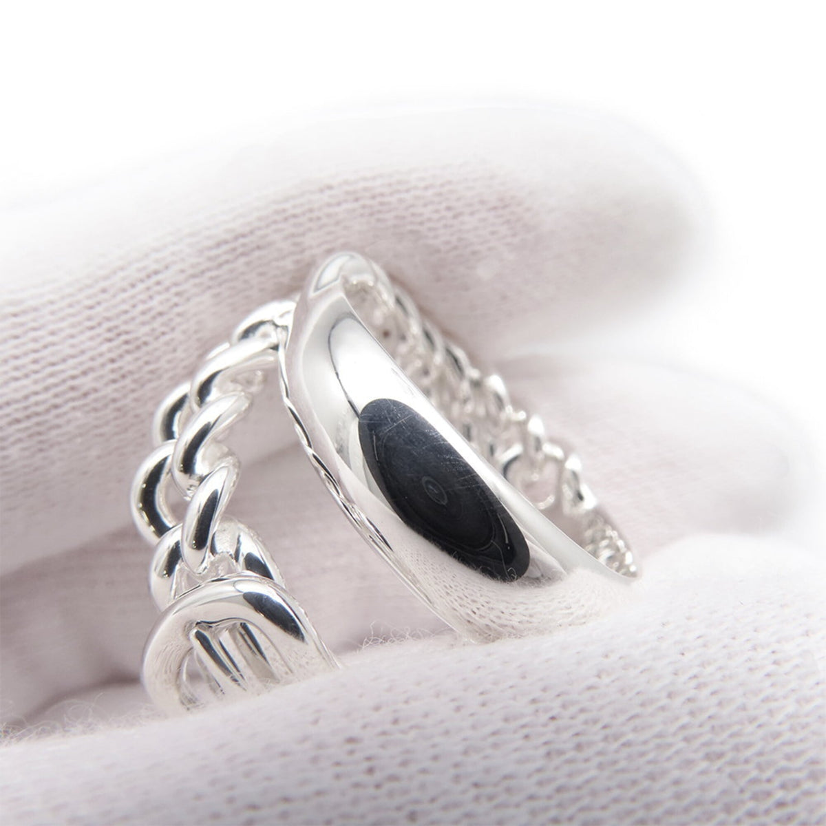 Hermes Silver 925 Band Ring (Pre-Owned)