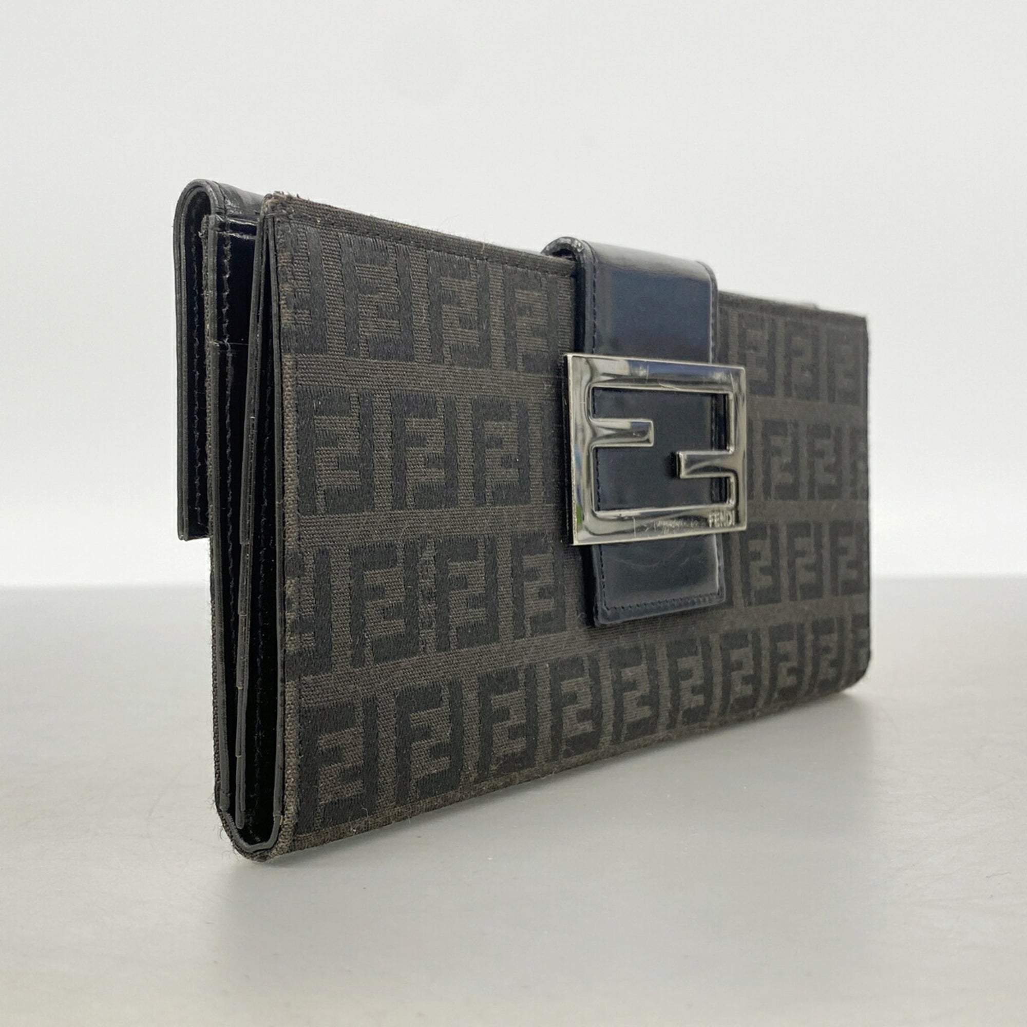 Fendi Black Nylon Canvas Long Wallet (Bi-Fold) (Pre-Owned)