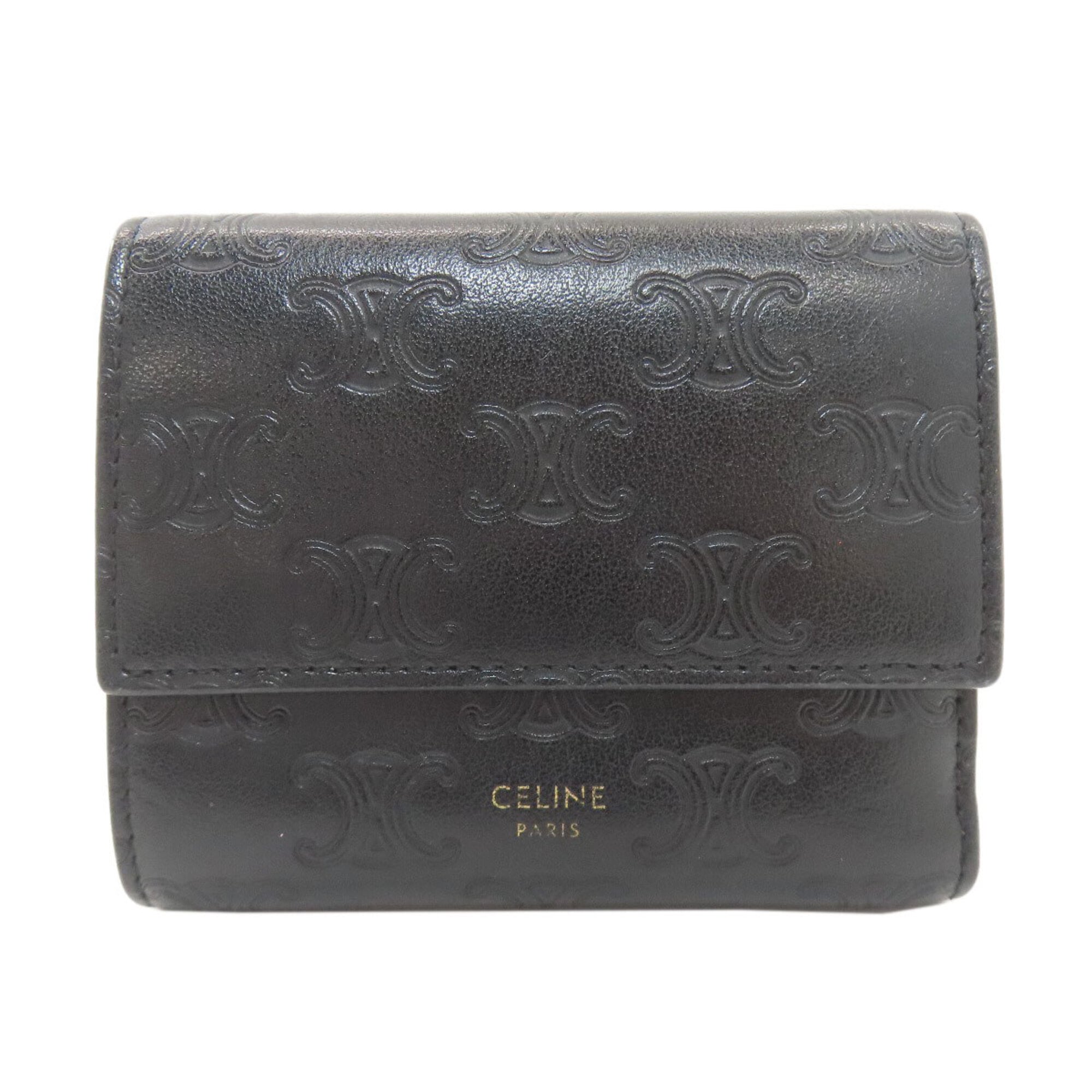 Celine Black Leather Wallet (Tri-Fold) (Pre-Owned)