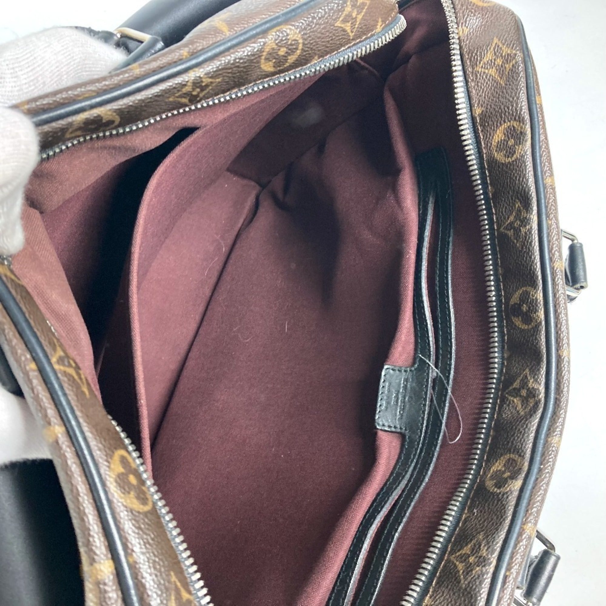 Louis Vuitton Black Brown Monogram Canvas Briefcase Shoulder Bag (Pre-Owned)