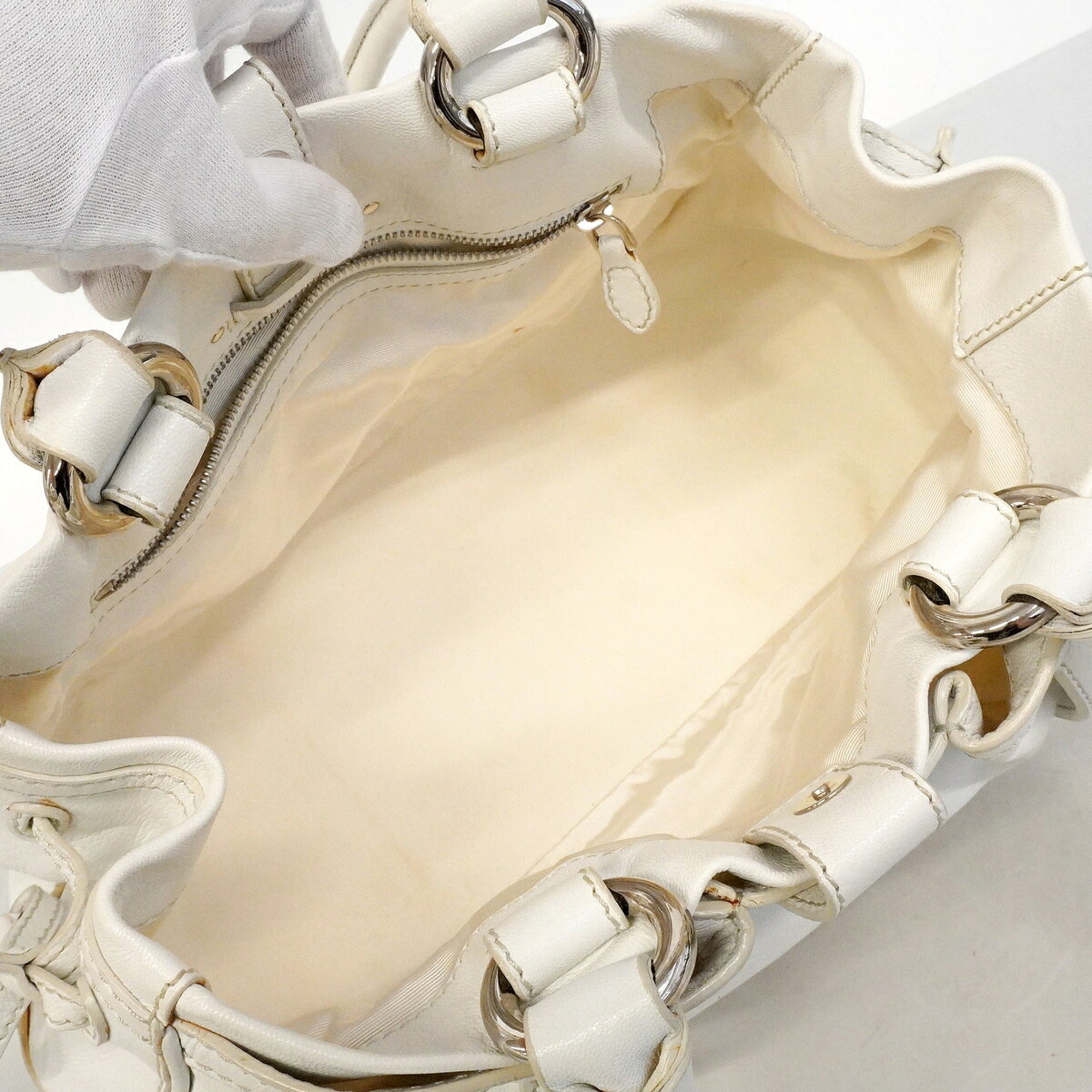 Celine White Leather Handbag (Pre-Owned)