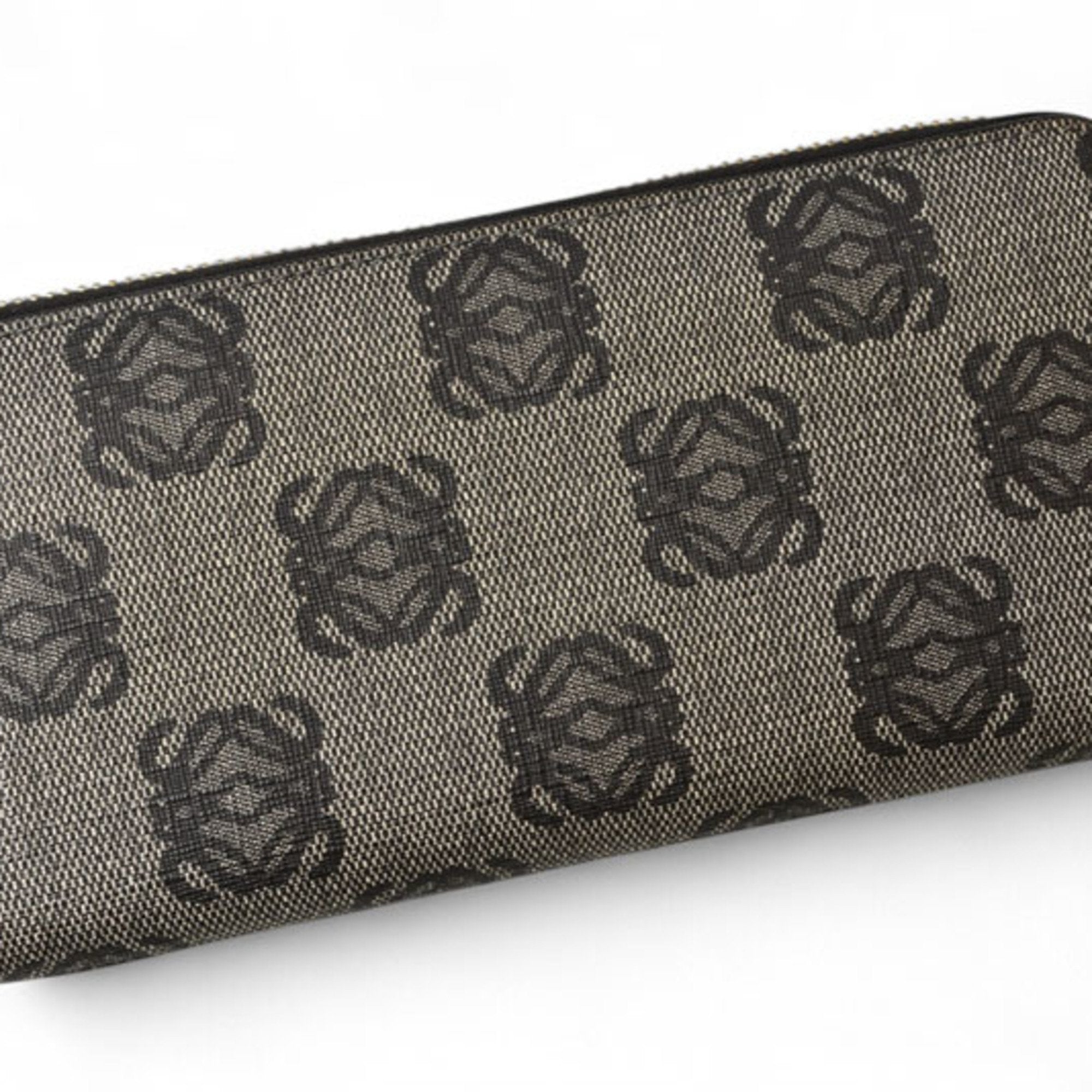 Loewe Black Gray Pvc Long Wallet (Bi-Fold) (Pre-Owned)