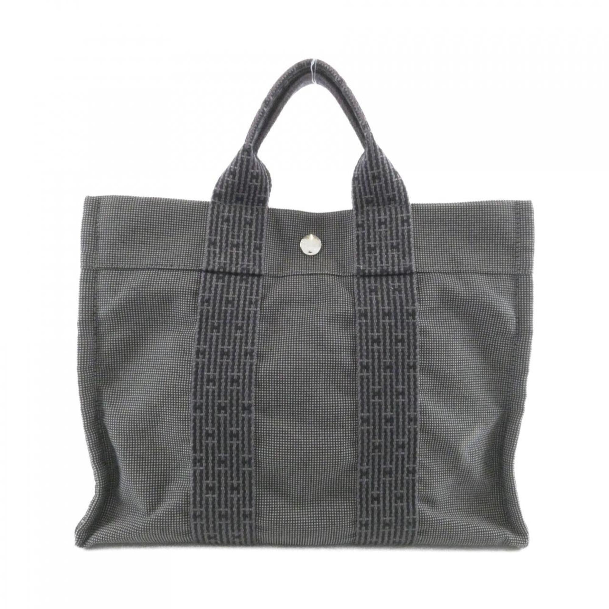 Hermes Black Canvas Handbag (Pre-Owned)