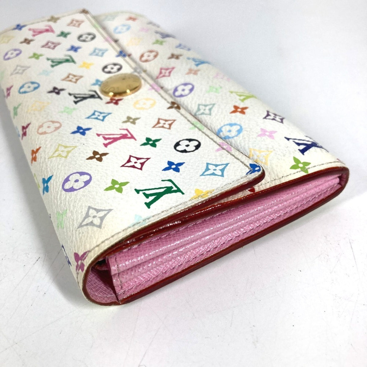 Louis Vuitton Multi-Color White Monogram Multicolore Canvas Long Wallet (Bi-Fold) (Pre-Owned)
