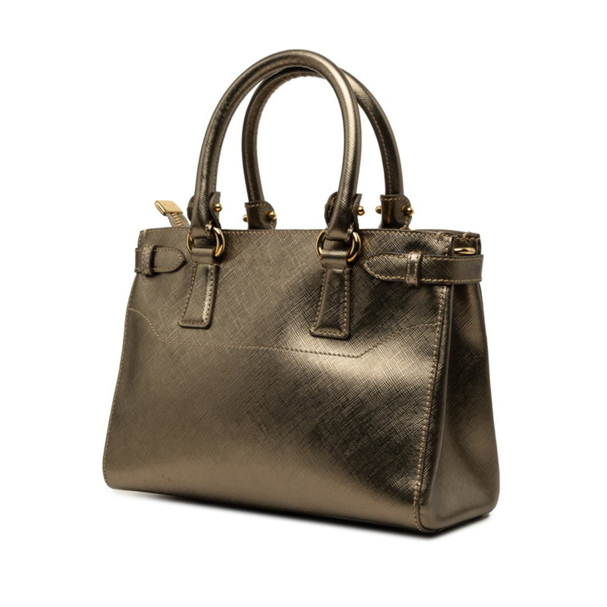 Salvatore Ferragamo Gold Leather Handbag Shoulder Bag (Pre-Owned)