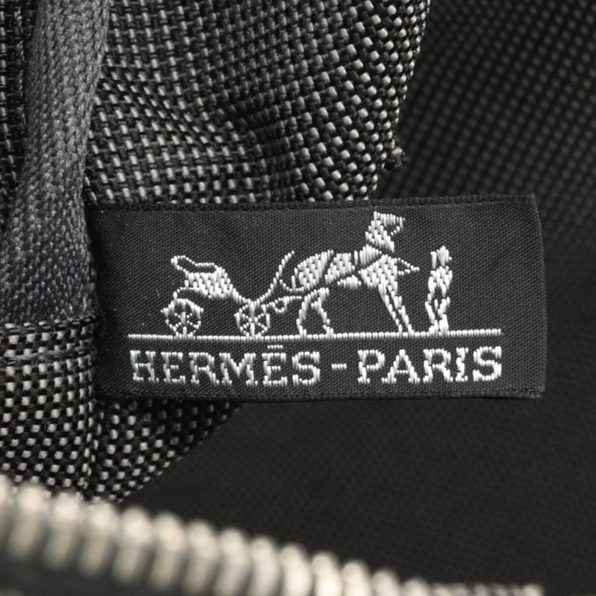 Hermes Her Line Gray Nylon Canvas Backpack (Pre-Owned)
