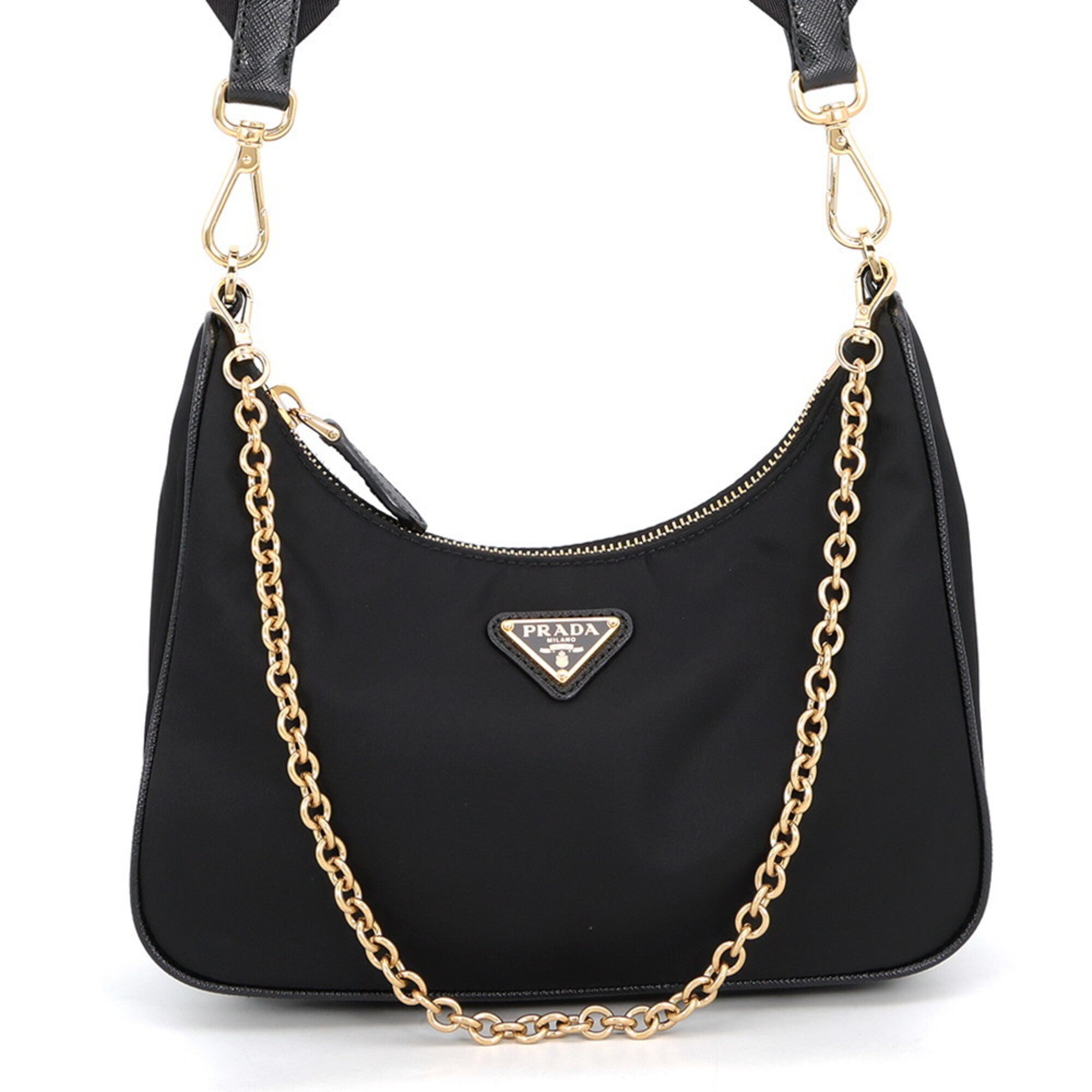 Prada Black Nylon Handbag Shoulder Bag (Pre-Owned)