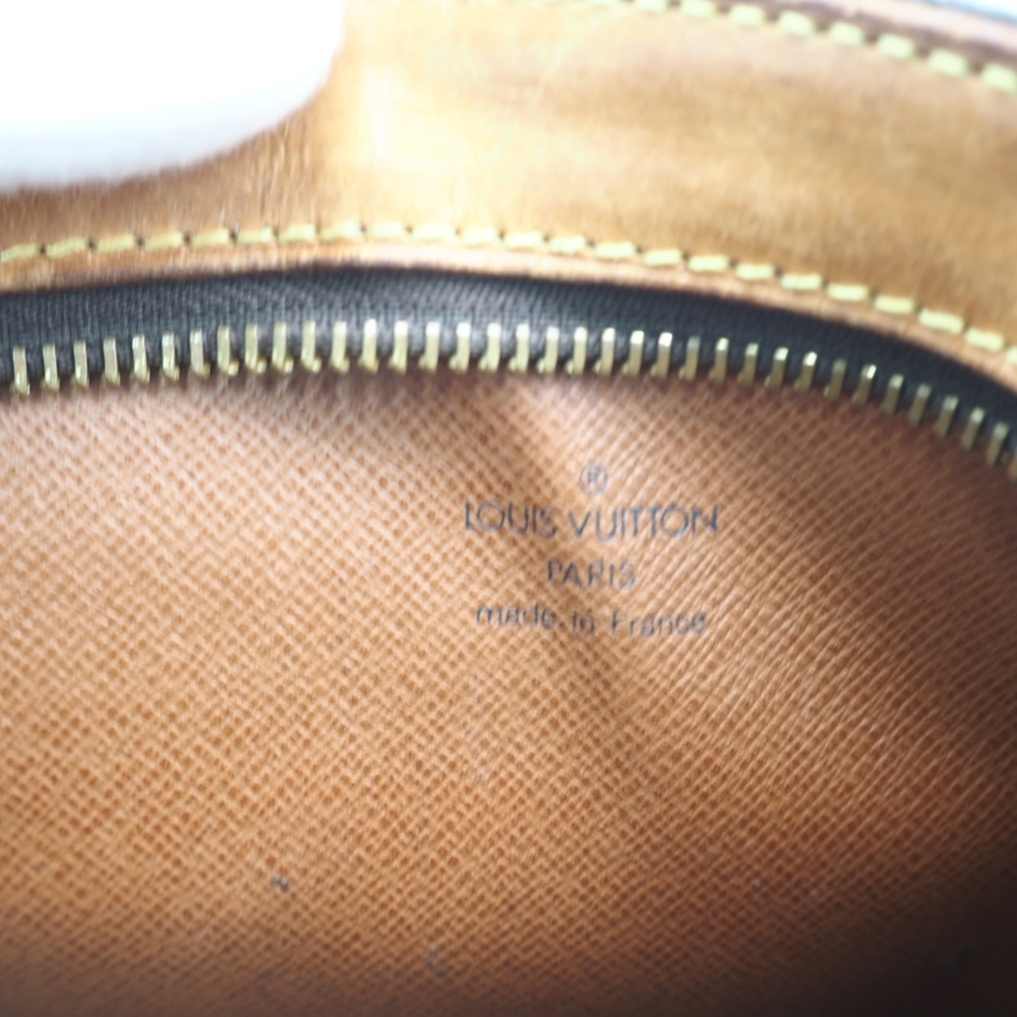 Louis Vuitton Monogram Beige Brown Coated Canvas Leather Shoulder Bag (Pre-Owned)