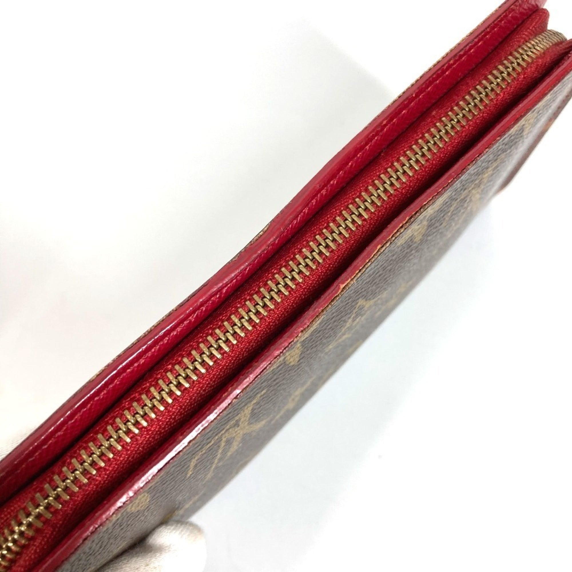Louis Vuitton Brown Red Color Monogram Cherry Blossom Long Wallet (Bi-Fold) (Pre-Owned)