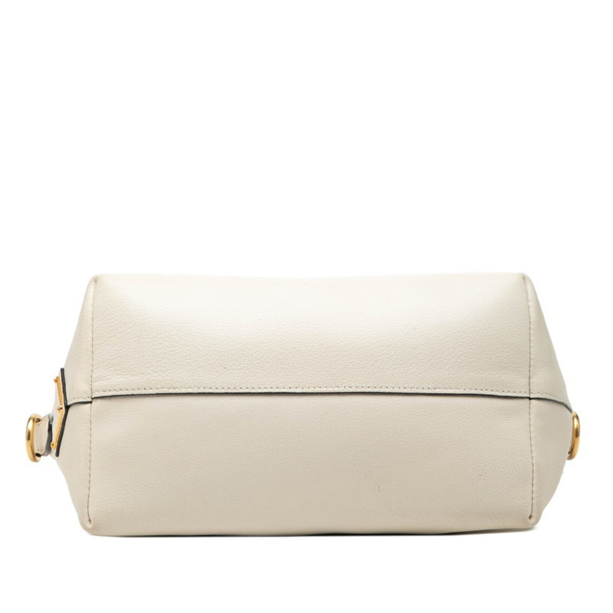 Prada White Leather Handbag Shoulder Bag (Pre-Owned)