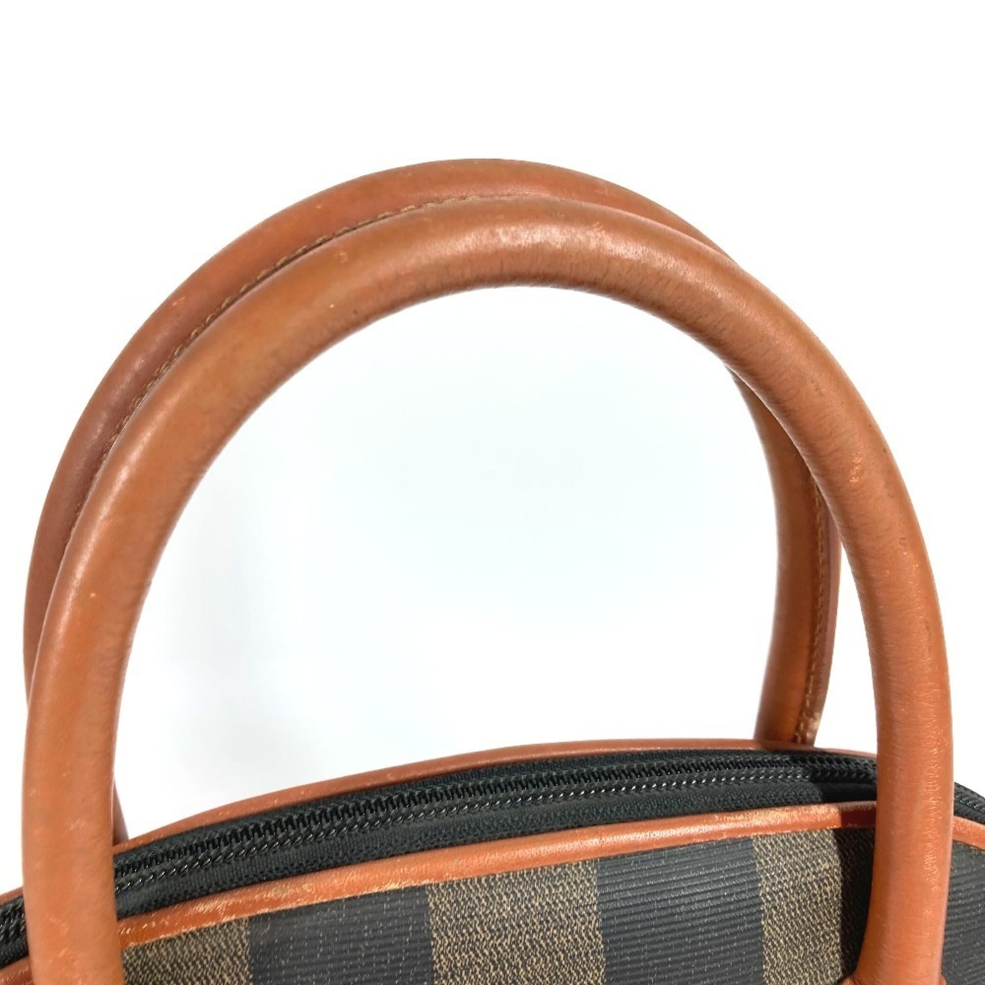 Fendi Brown Khaki Pvc Leather Handbag Tote Bag (Pre-Owned)