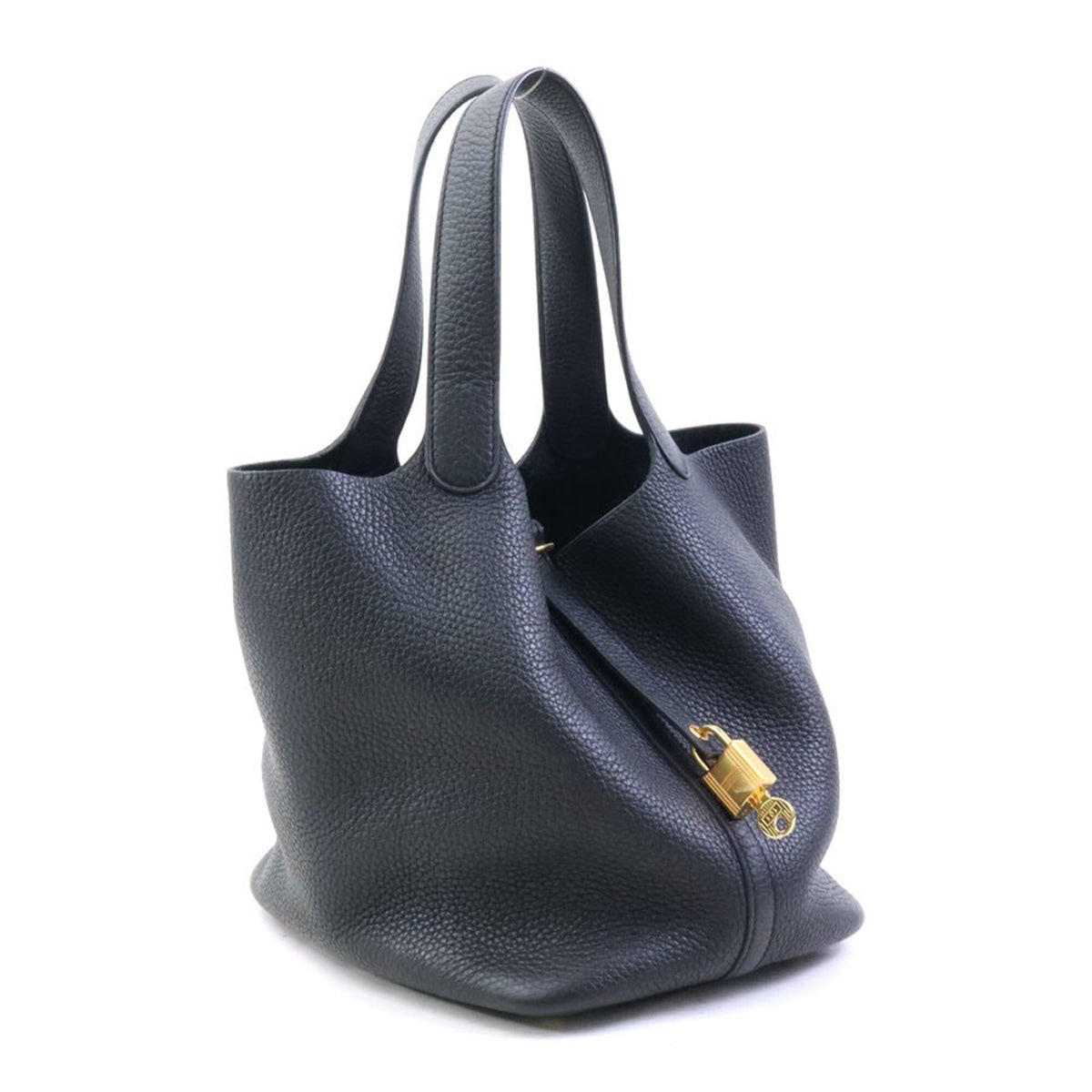 Hermes Black Taurillon Clemence Leather Handbag (Pre-Owned)