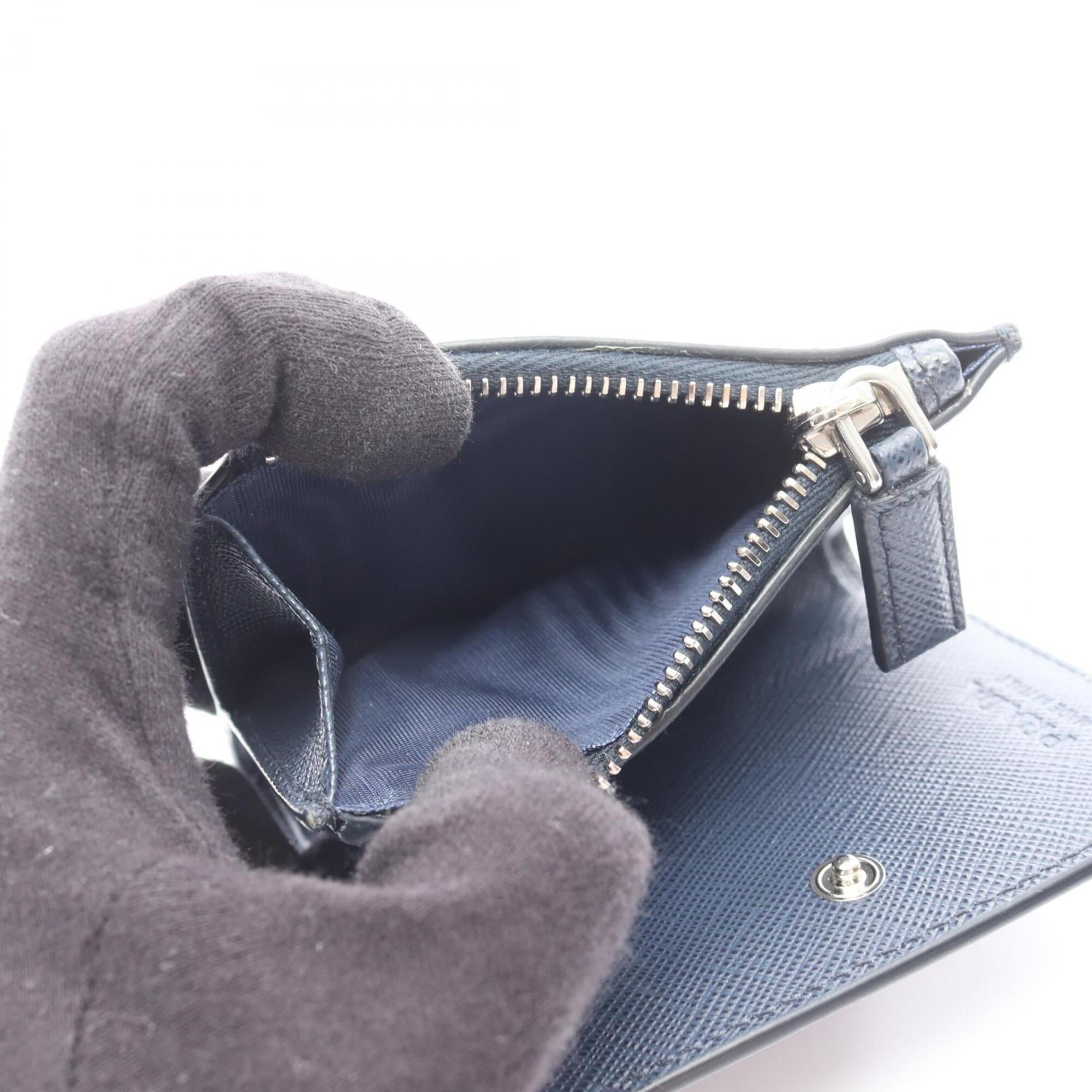 Prada Navy Saffiano Wallet (Bi-Fold) (Pre-Owned)