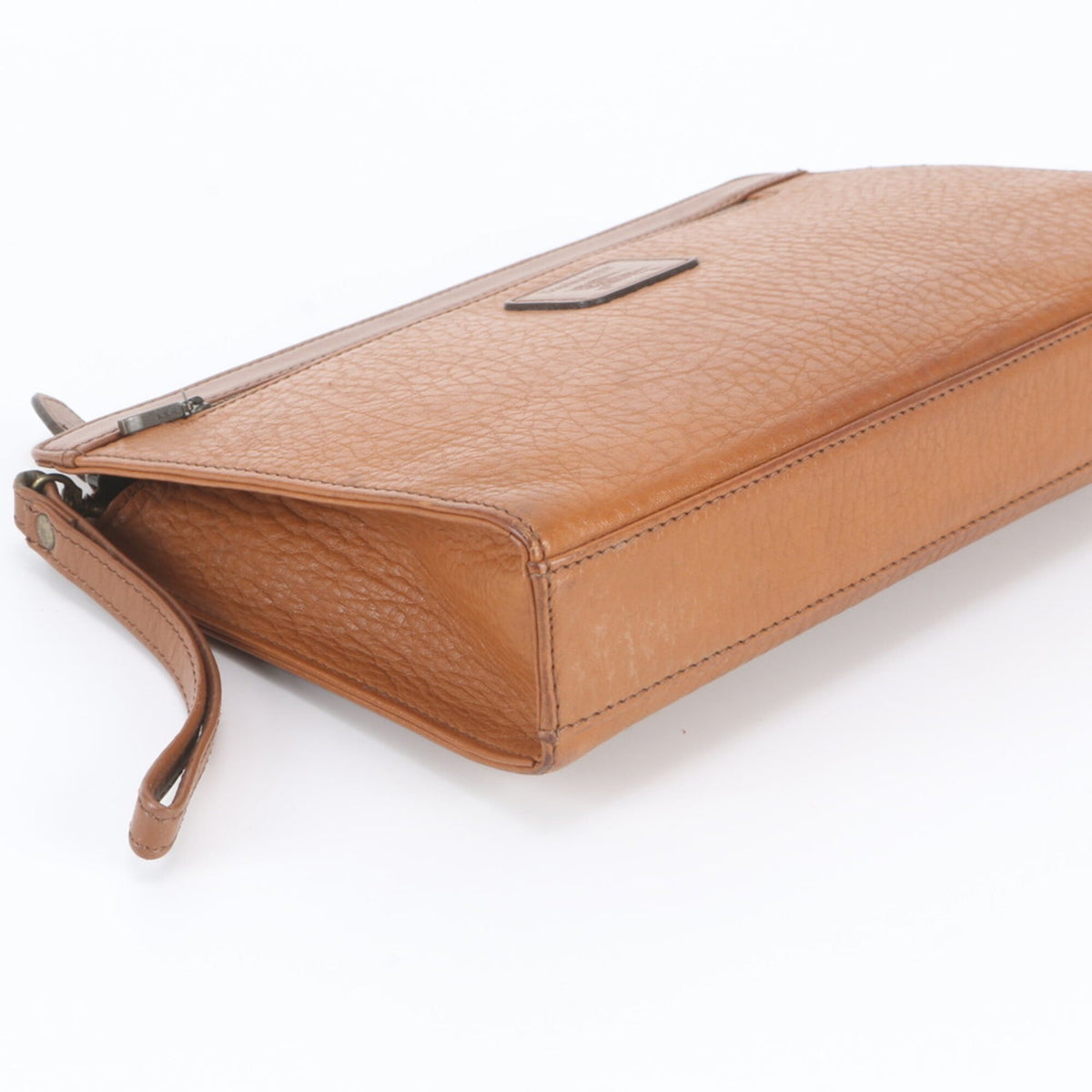 Burberry Camel Leather Clutch Bag Pouch (Pre-Owned)