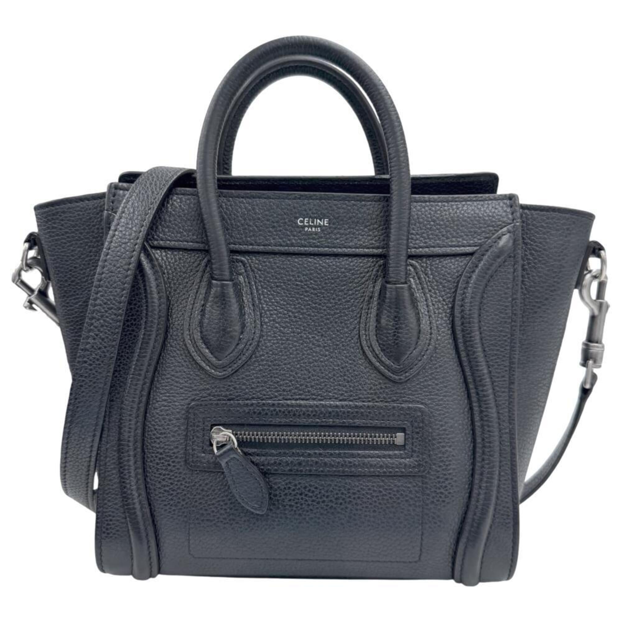Celine Black Leather Handbag Shoulder Bag (Pre-Owned)