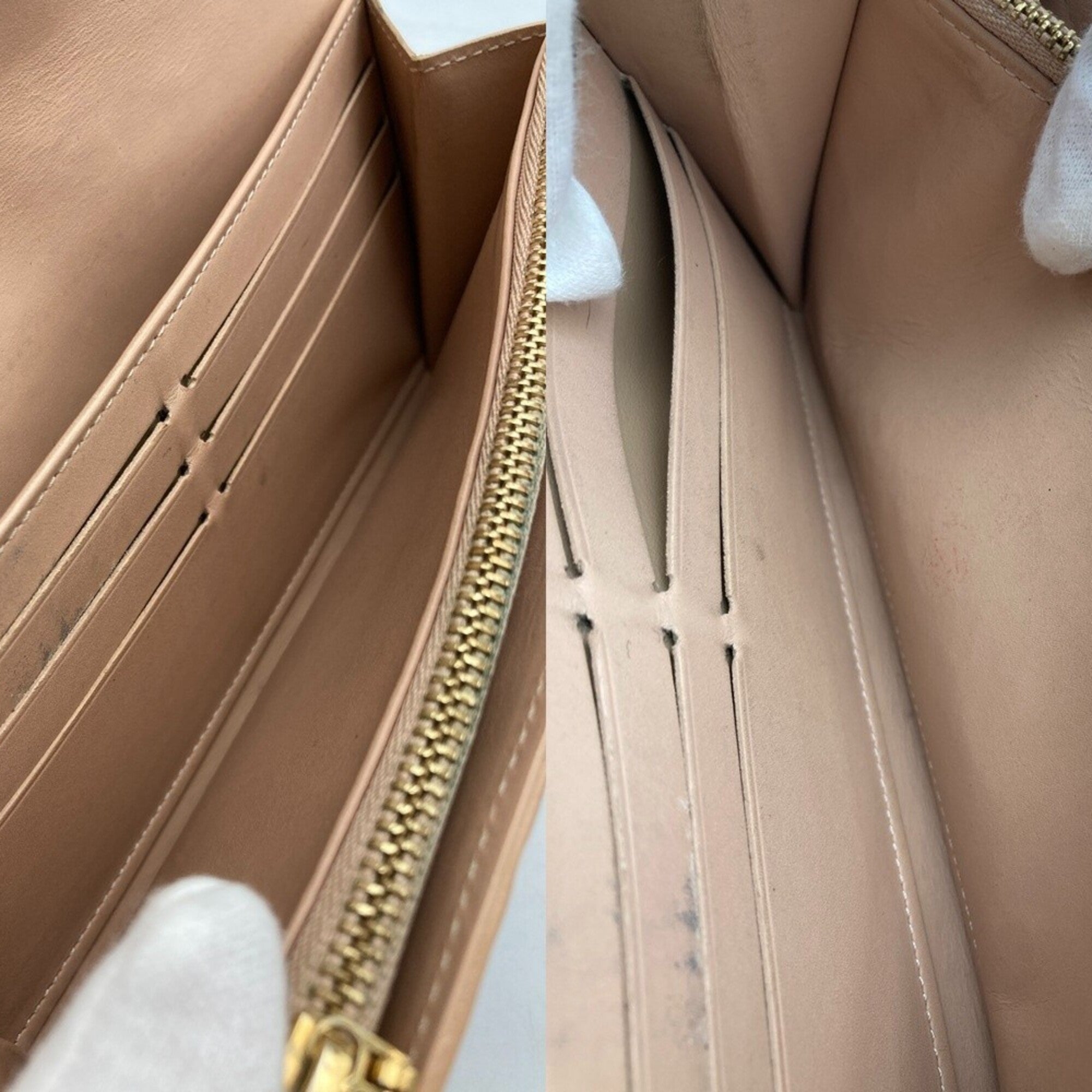 Louis Vuitton Vernis Beige Patent Leather Long Wallet (Bi-Fold) (Pre-Owned)
