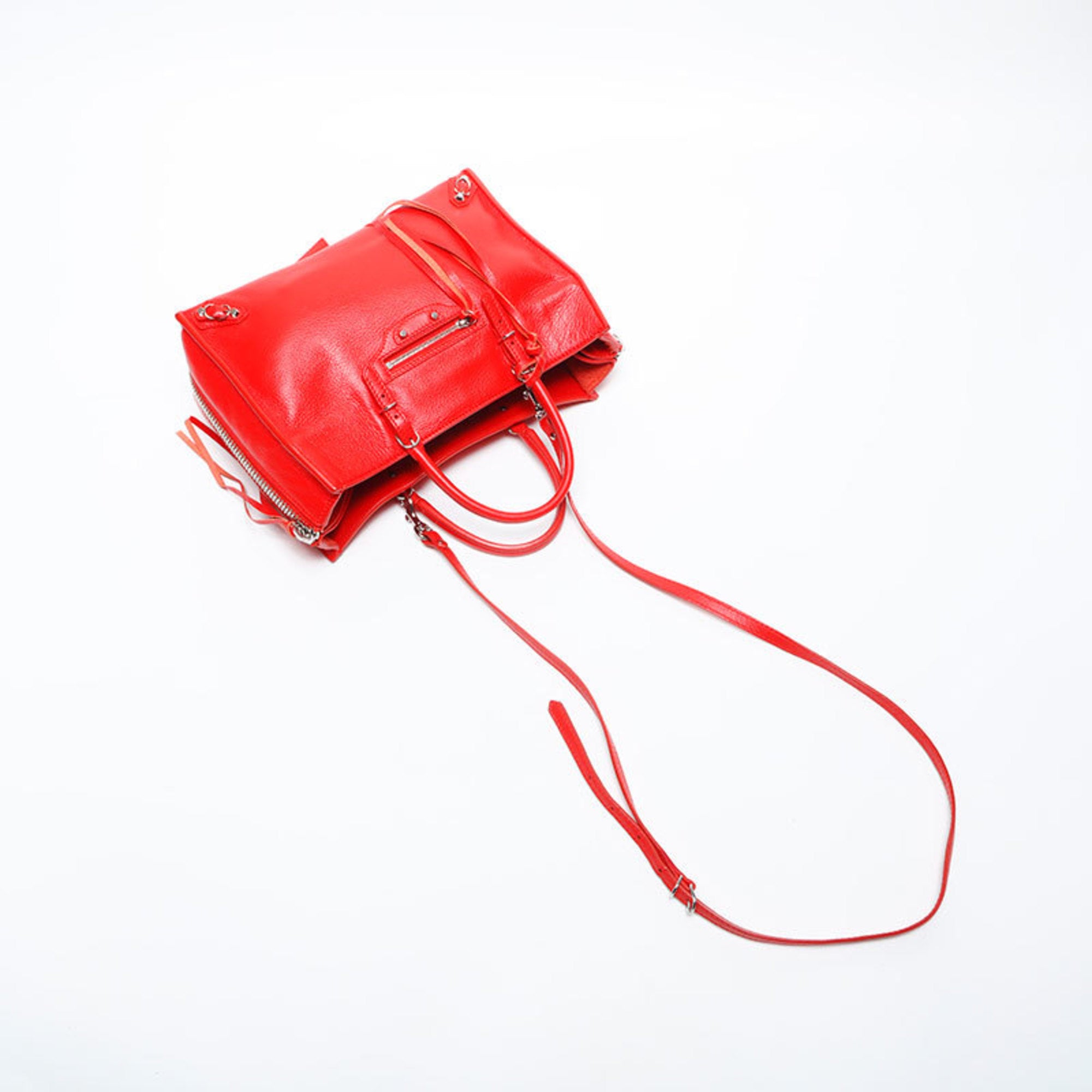 Balenciaga Paper Red Color Paper Handbag (Pre-Owned)