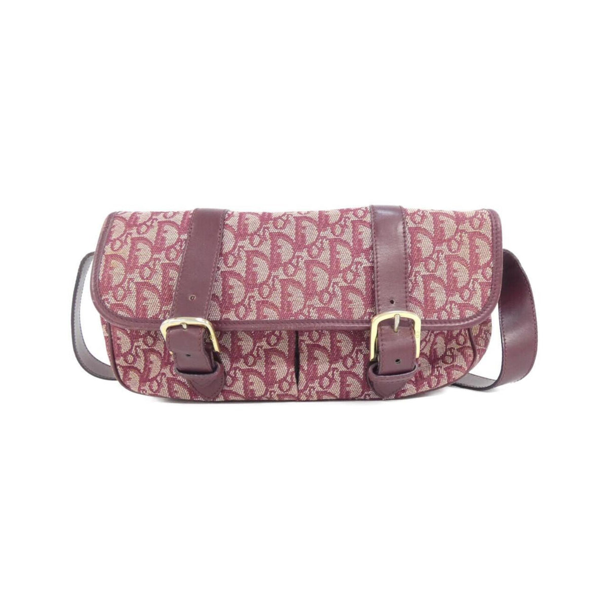 Christian Dior Bordeaux Canvas Shoulder Bag (Pre-Owned)