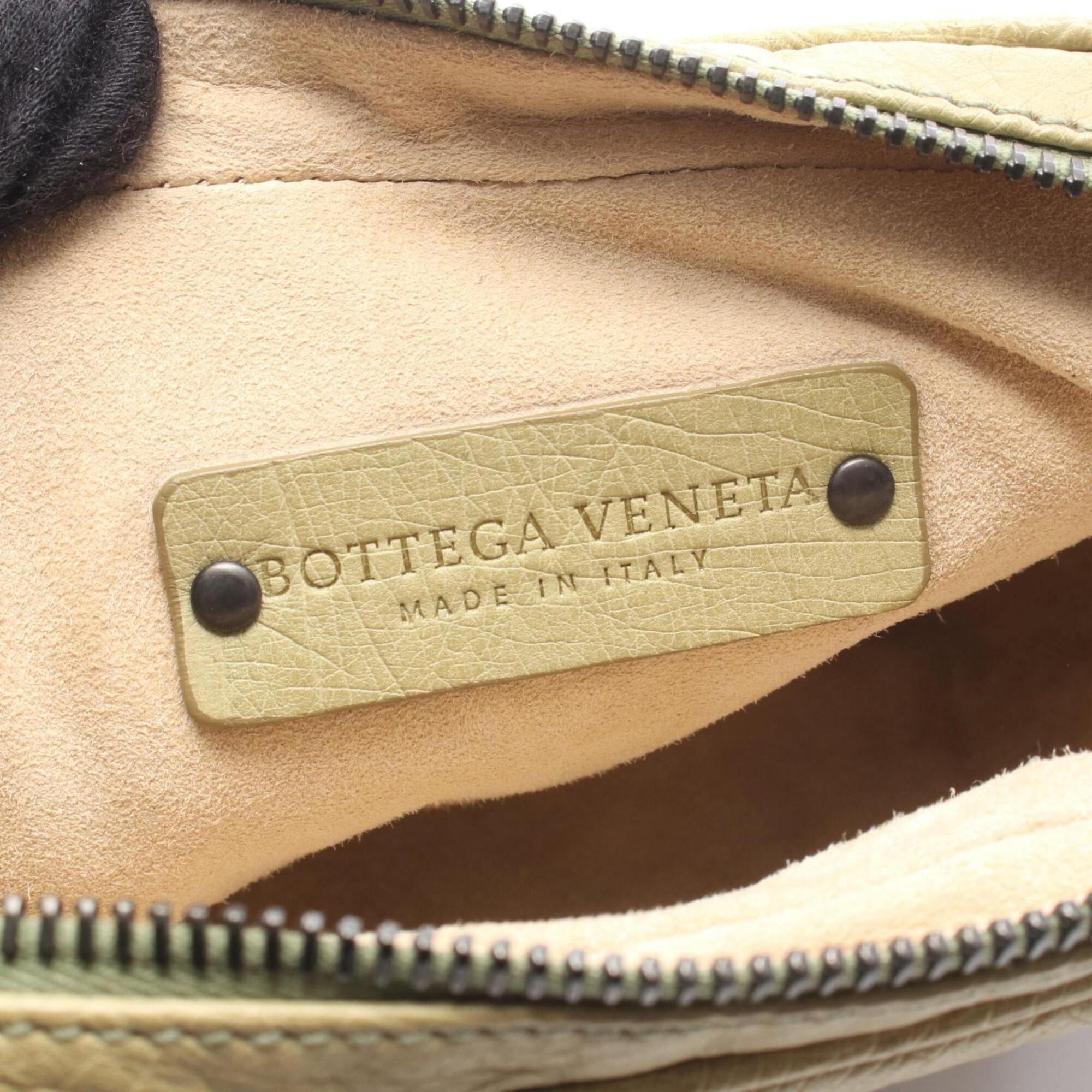 Bottega Veneta Green Leather Handbag Shoulder Bag (Pre-Owned)