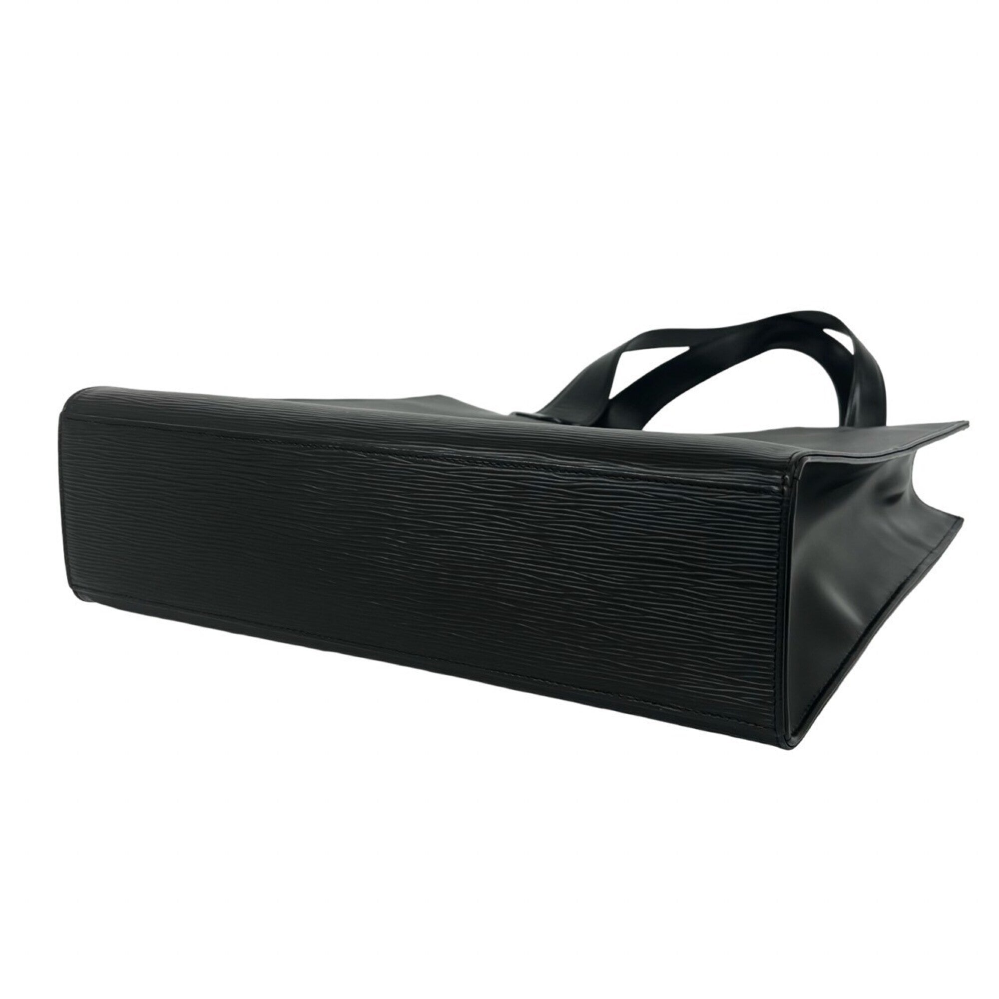 Louis Vuitton Black Leather Handbag Tote Bag (Pre-Owned)