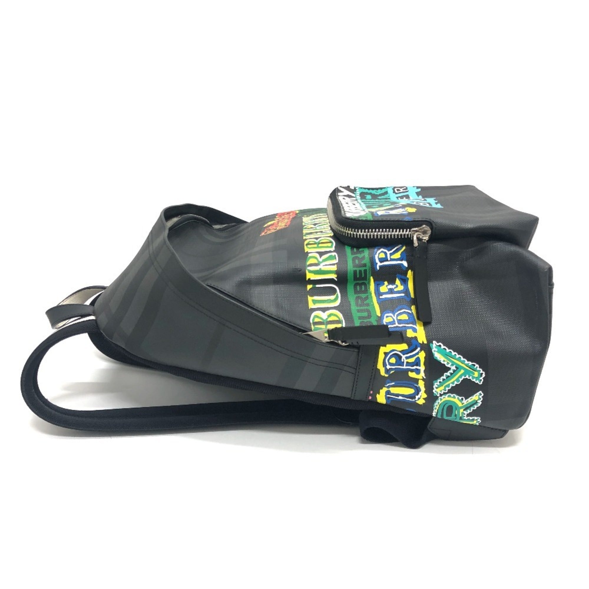 Burberry Gray Multi-Color Pvc Backpack (Pre-Owned)