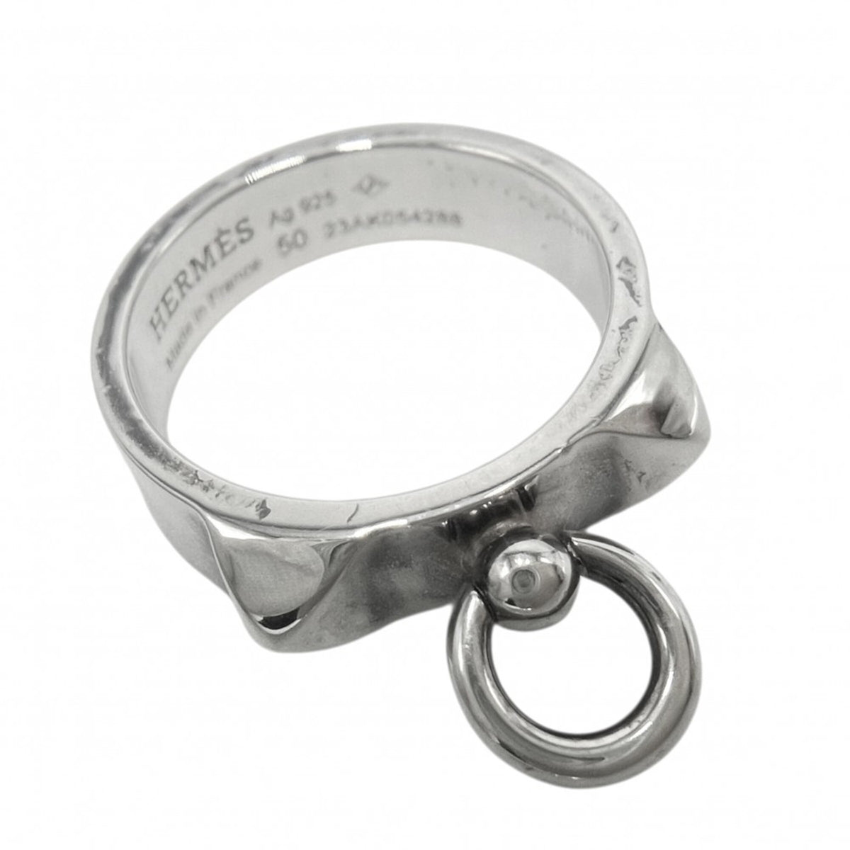 Hermes Silver Silver 925 Band Ring (Pre-Owned)