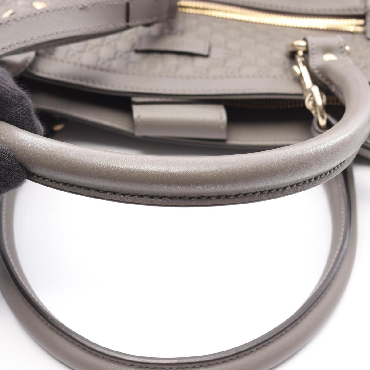 Gucci Gray Leather Handbag (Pre-Owned)
